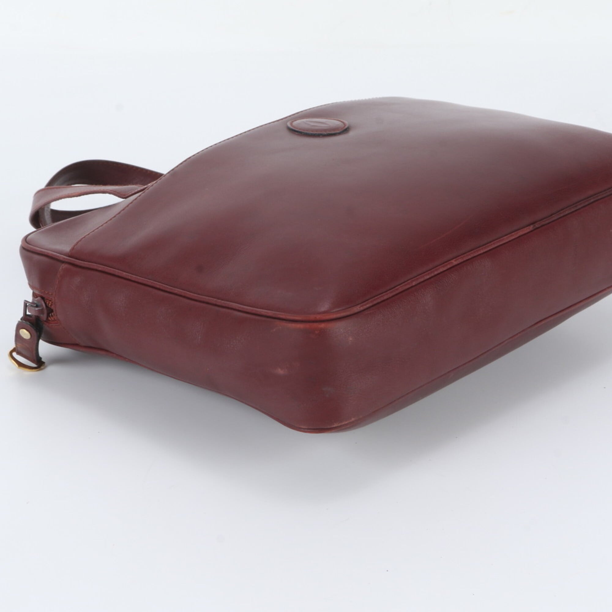 Cartier Wine Red Leather Handbag Shoulder Bag Tote Bag (Pre-Owned)