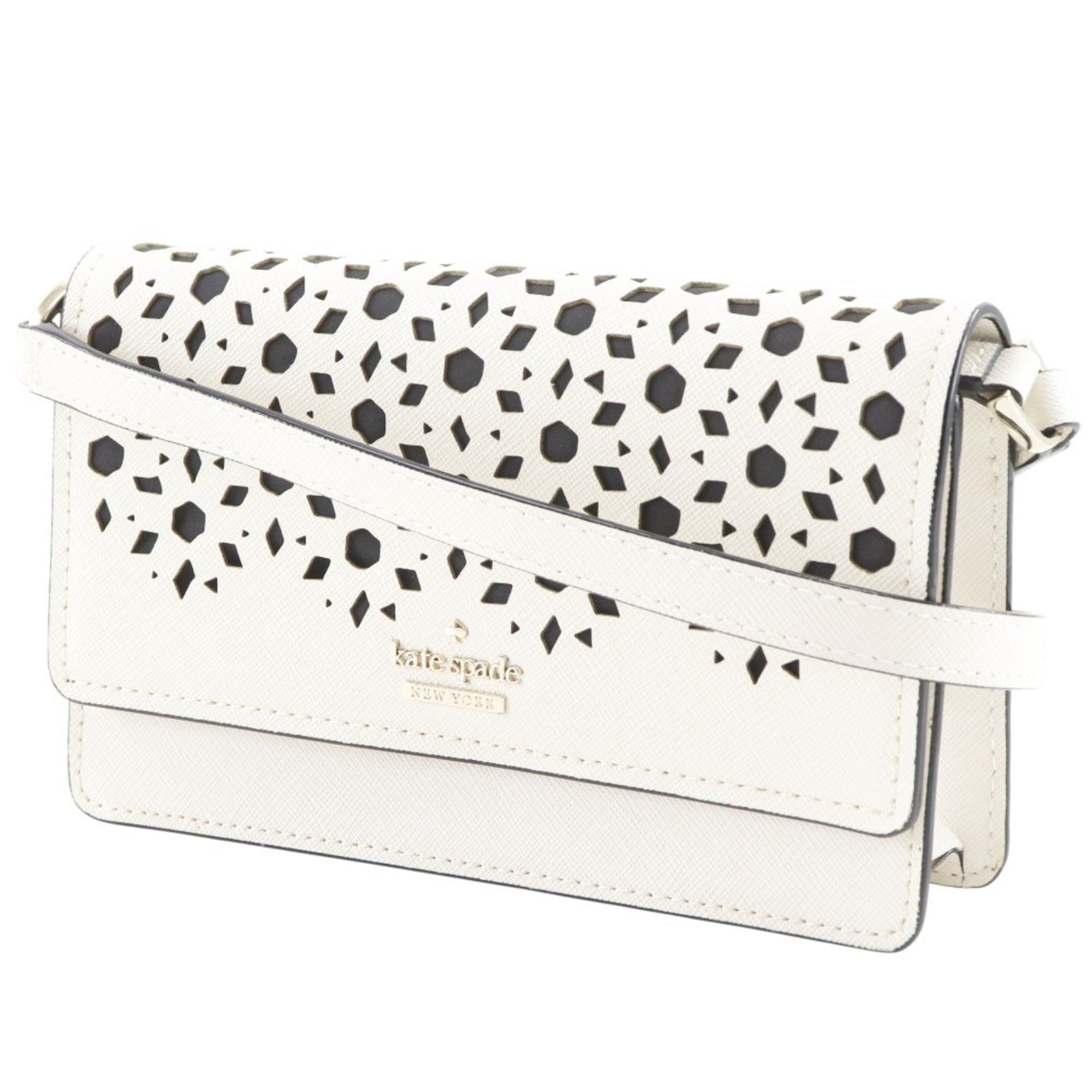 Kate Spade White Leather Pochette Shoulder Bag (Pre-Owned)