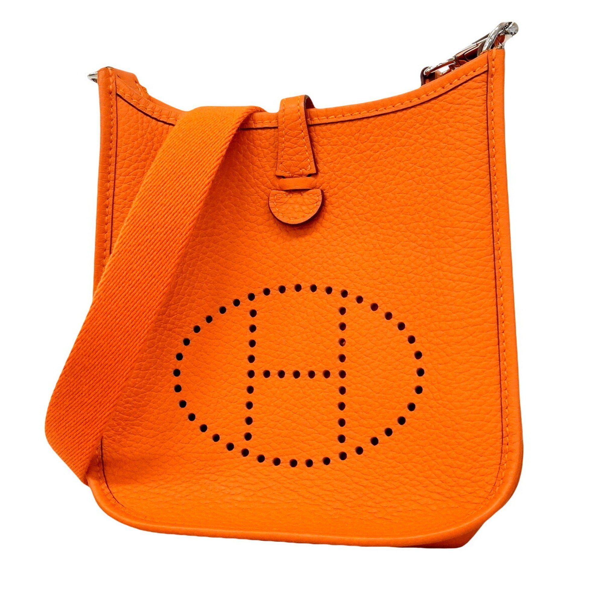 Hermes Orange Taurillon Clemence Leather Shoulder Bag (Pre-Owned)