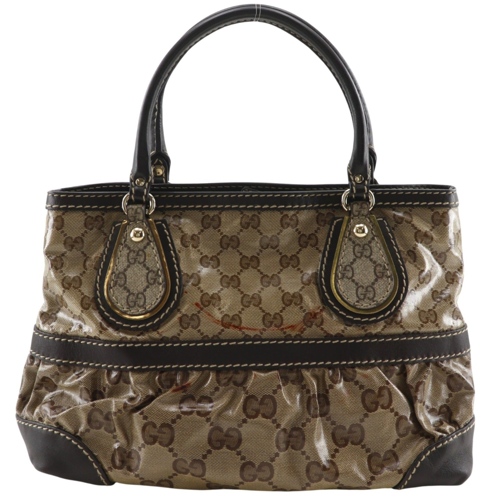 Gucci Brown Coated Canvas Tote Bag (Pre-Owned)