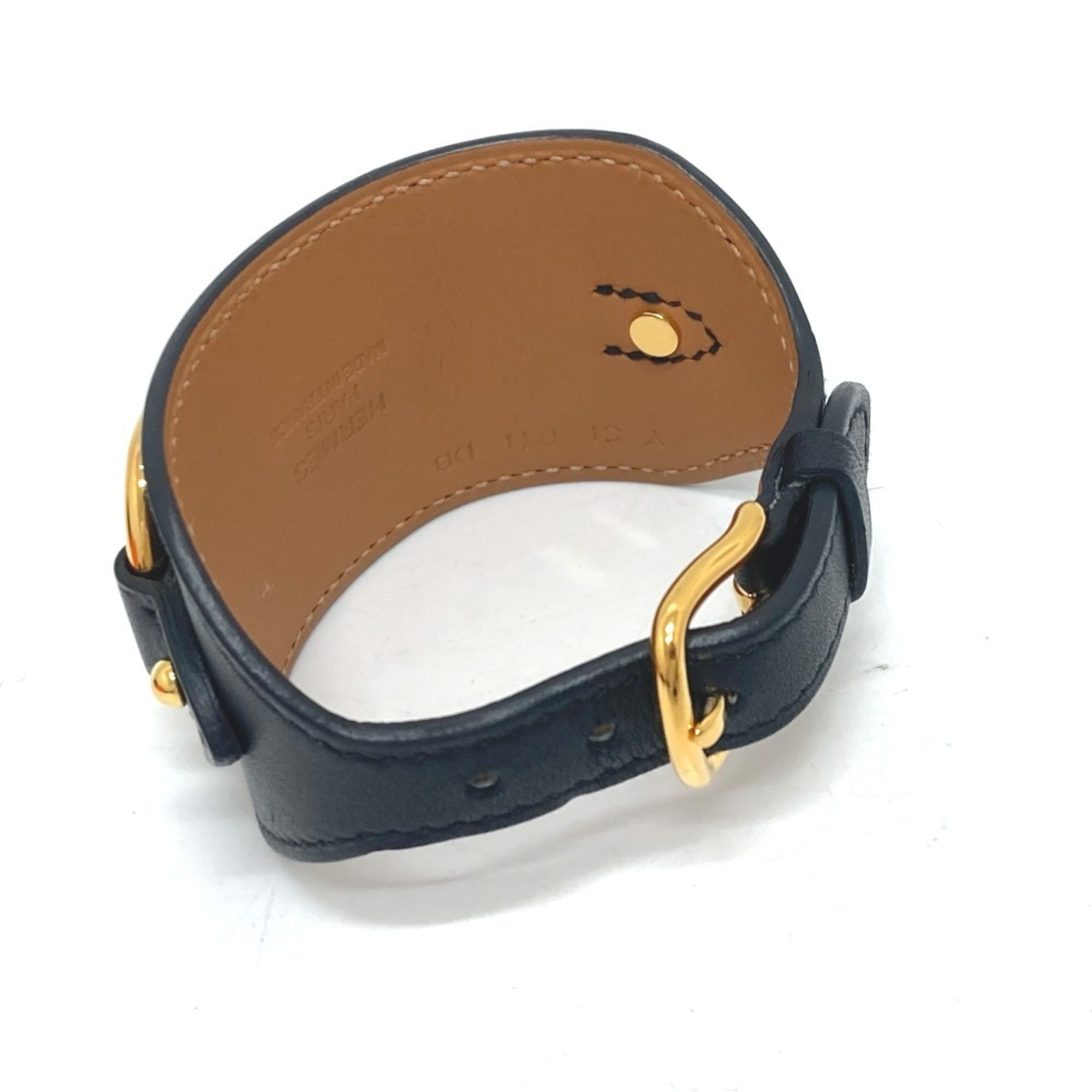 Hermes Black Swift Leather Bangle (Pre-Owned)