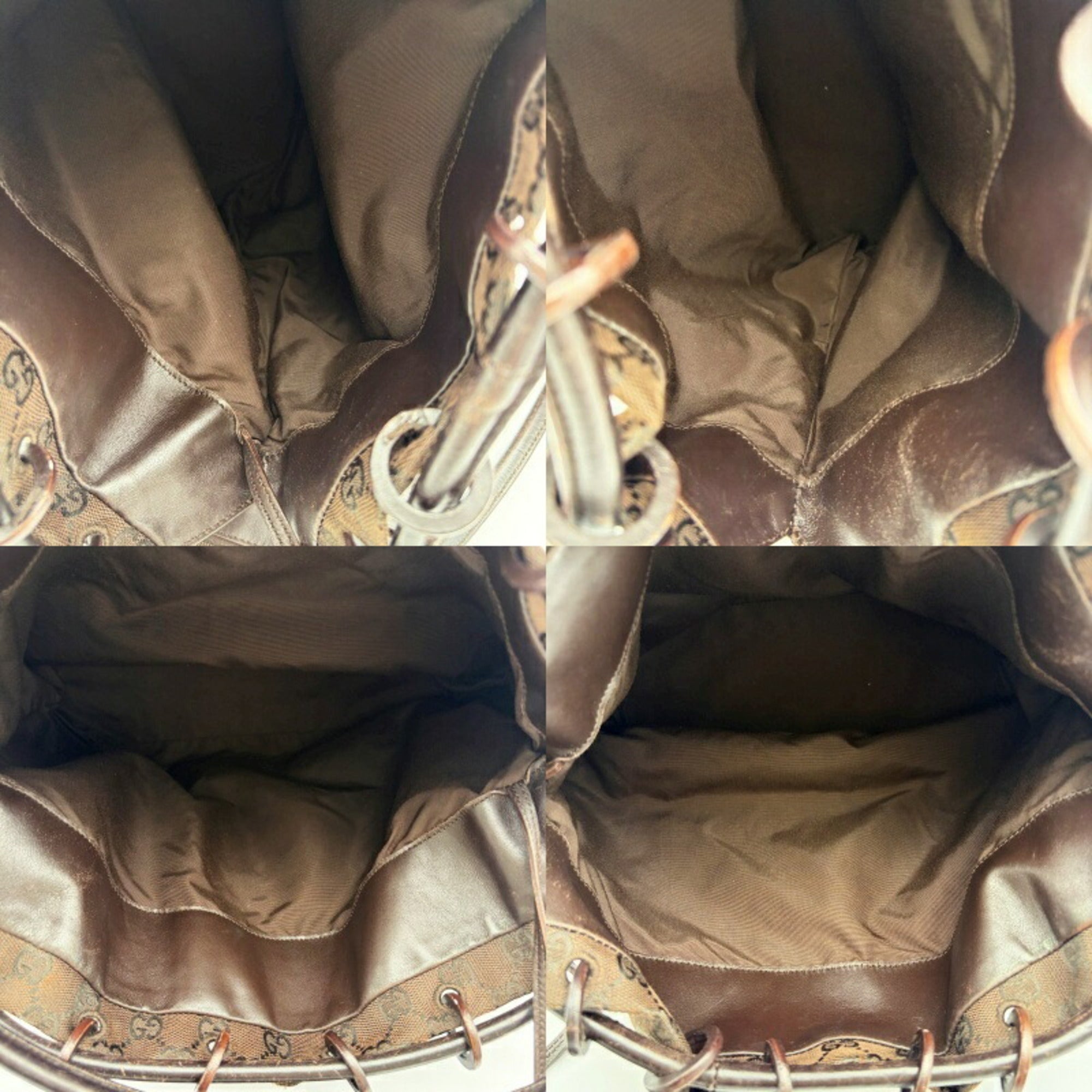 Gucci Gg Canvas Brown Gg Canvas Leather Shoulder Bag (Pre-Owned)