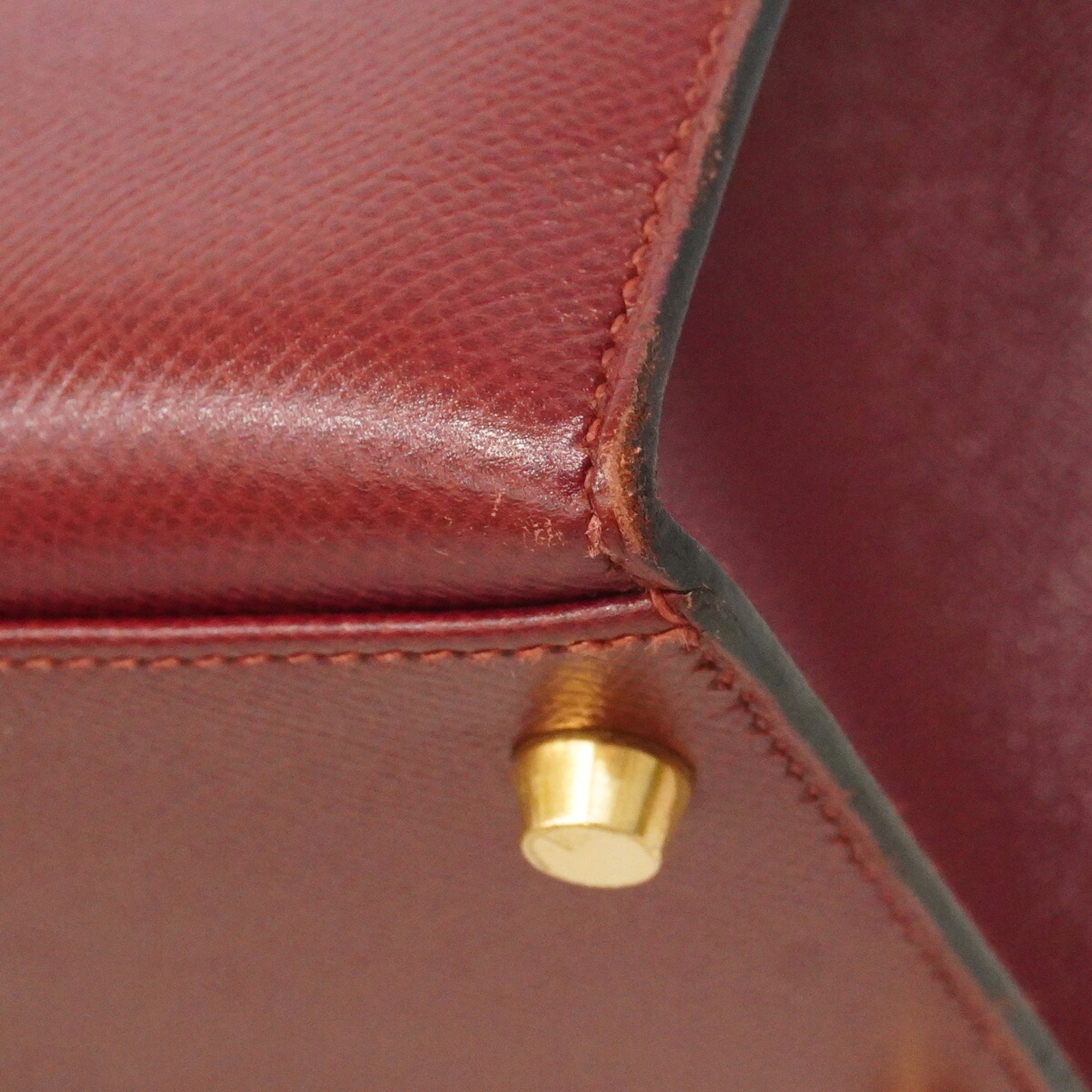 Hermes Rouge H Epsom Leather Leather Handbag (Pre-Owned)