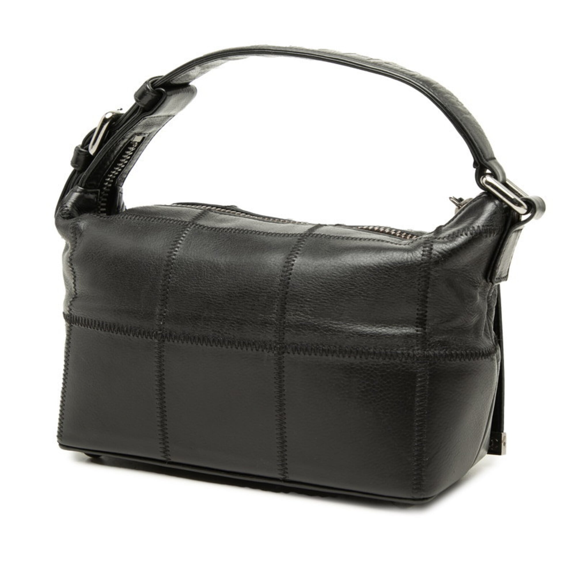 Chanel Black Grained Calfskin Handbag Shoulder Bag (Pre-Owned)