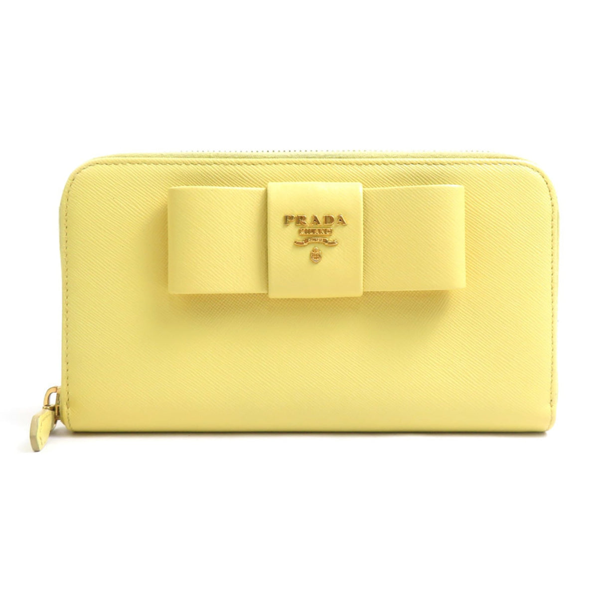 Prada Yellow Leather Long Wallet (Bi-Fold) (Pre-Owned)