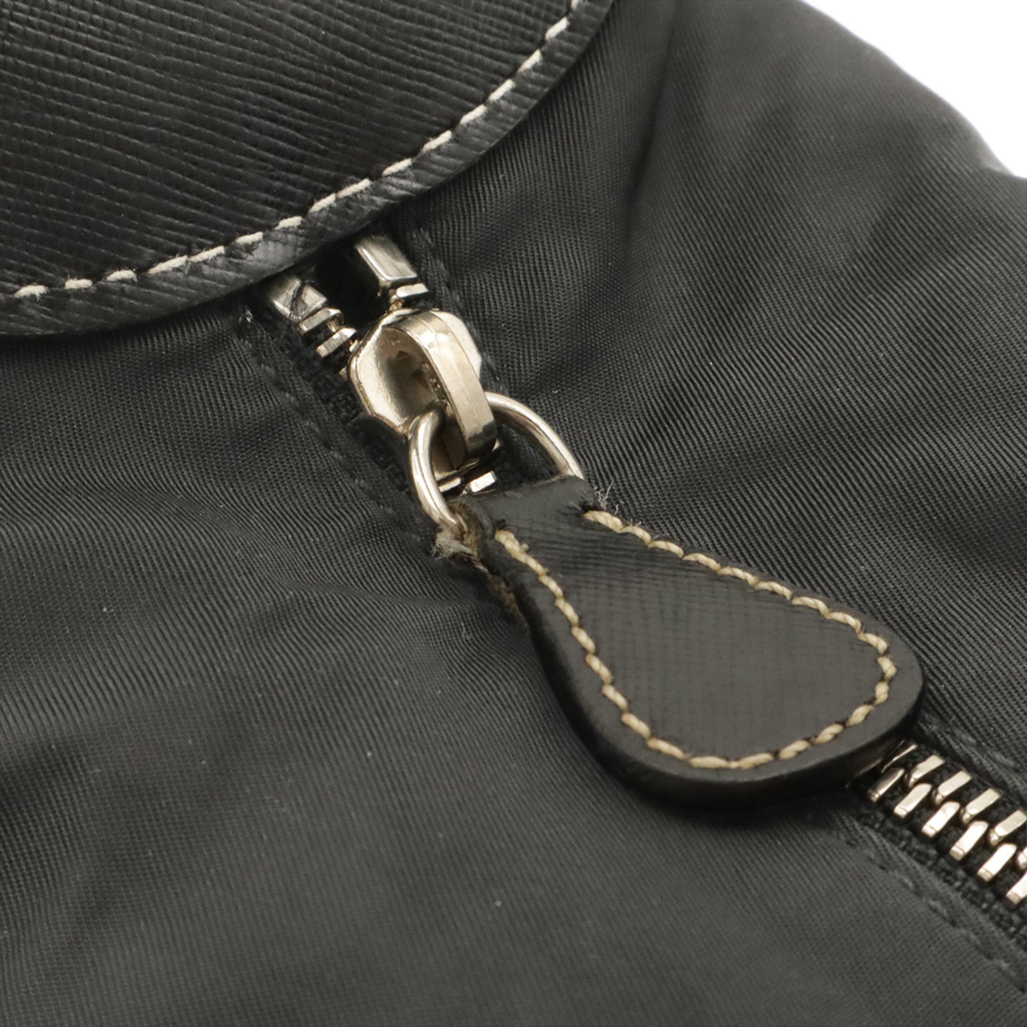 Prada Black Nero Nylon Leather Shoulder Bag (Pre-Owned)