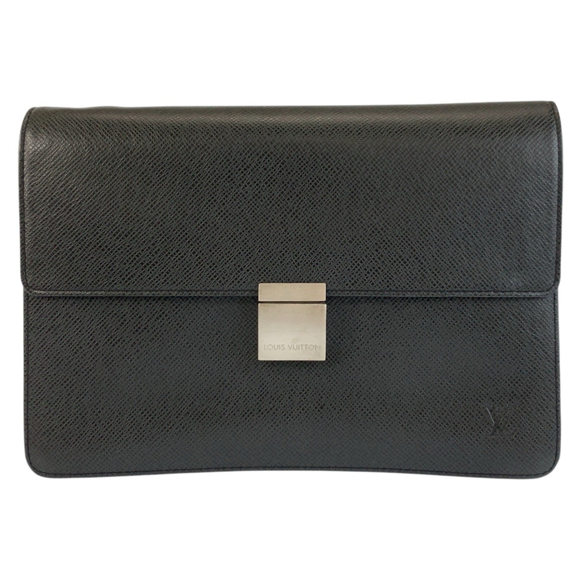 Louis Vuitton Black Leather Clutch Bag (Pre-Owned)