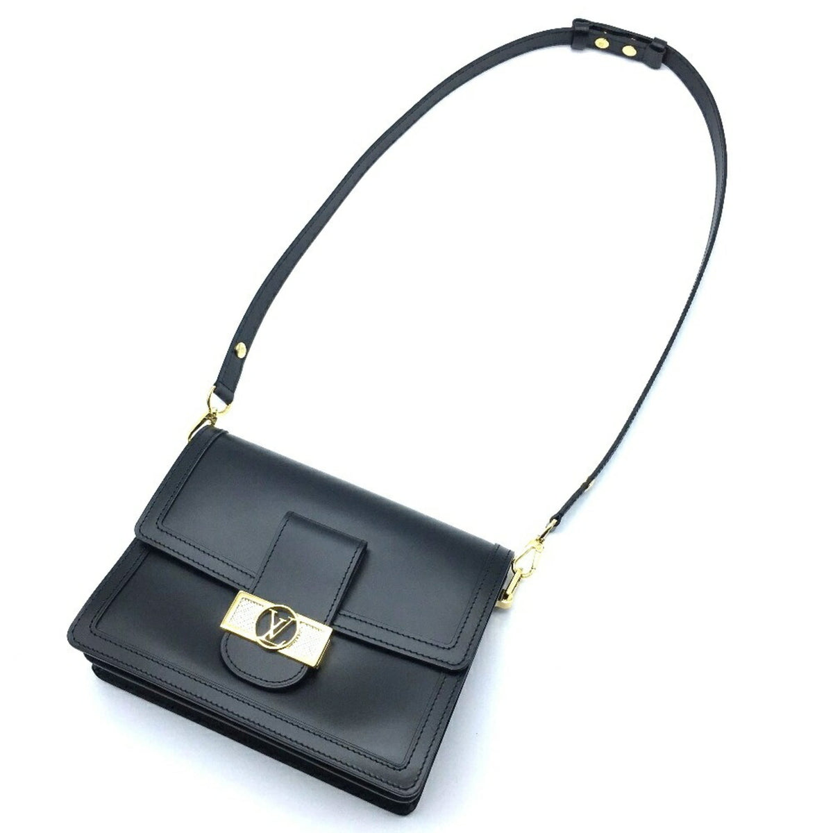 Louis Vuitton Black Noir Leather Shoulder Bag (Pre-Owned)