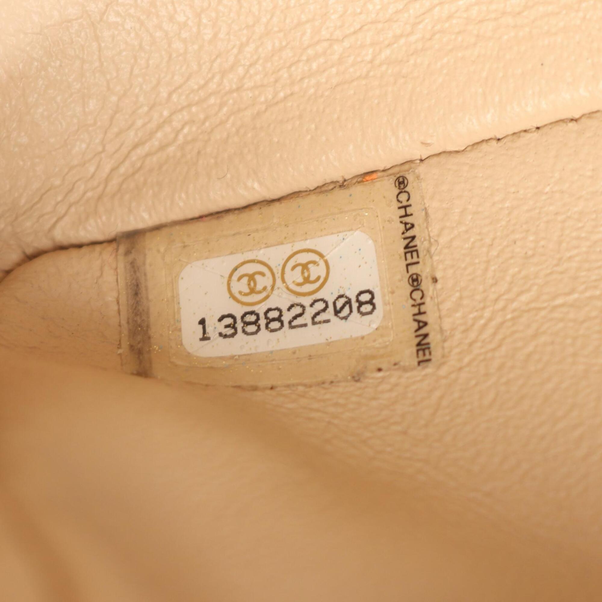 Chanel Beige Leather Handbag Shoulder Bag (Pre-Owned)