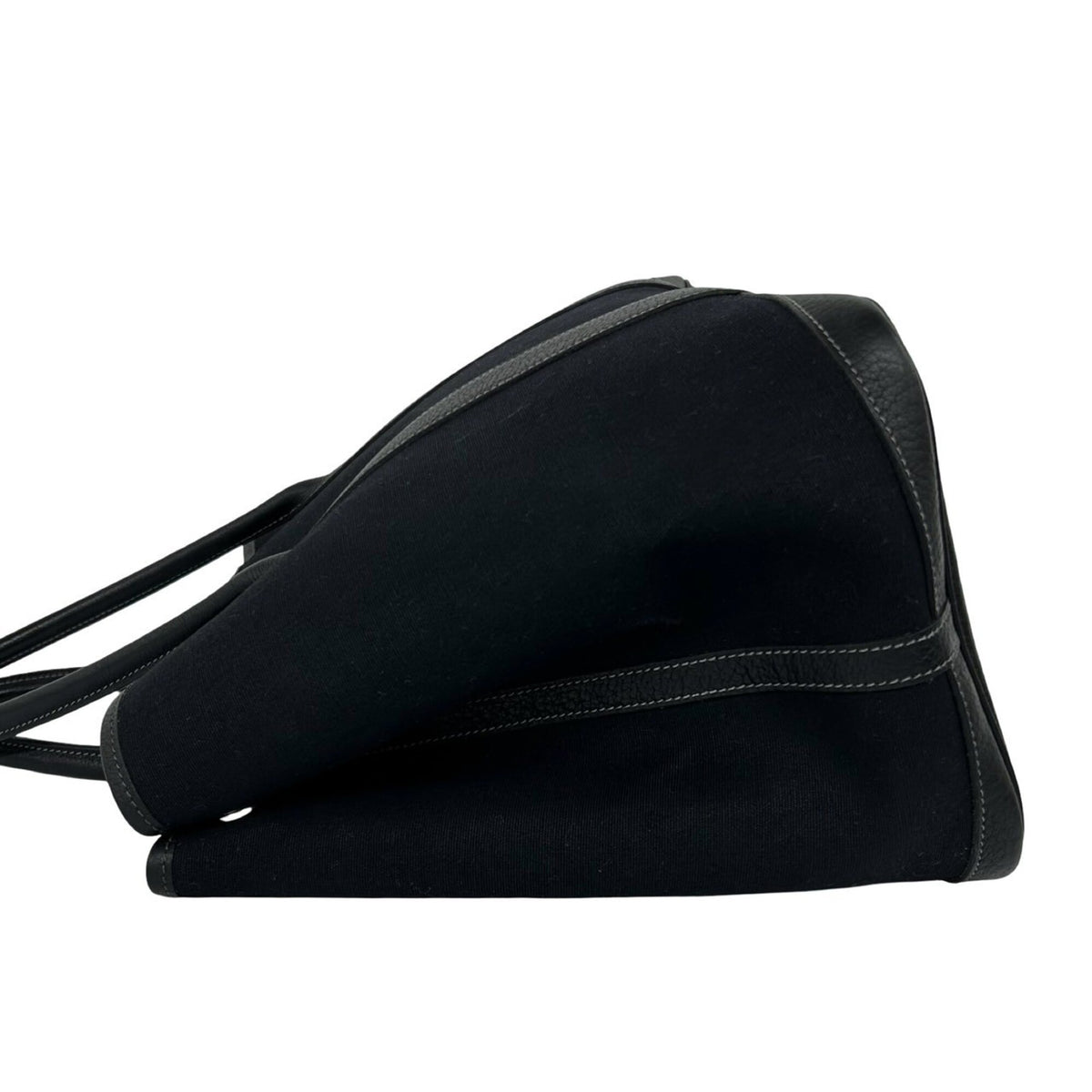 Hermes Black Toile Officier Negonda Leather Handbag Tote Bag (Pre-Owned)