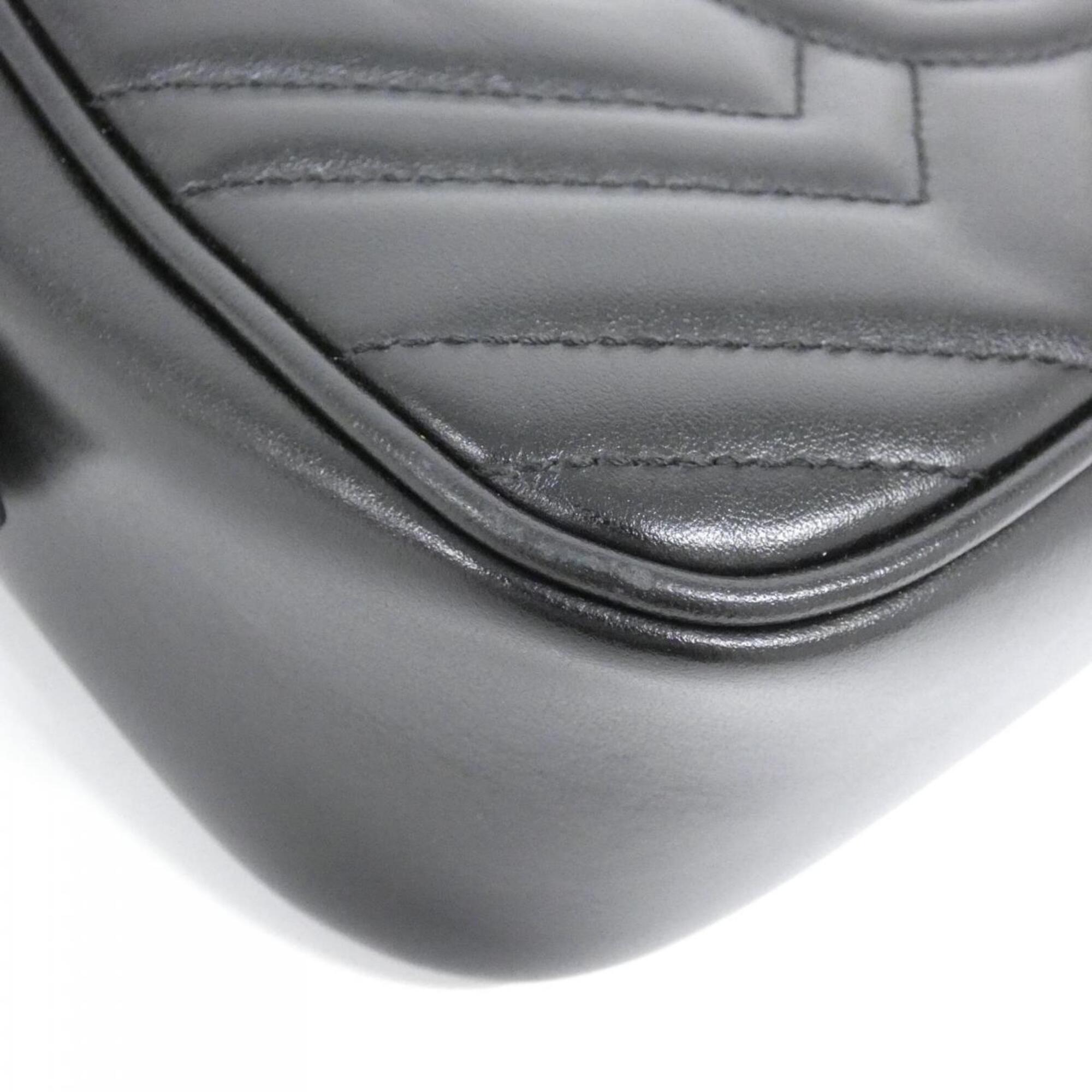 Gucci Gg Marmont Black Quilting Leather Shoulder Bag (Pre-Owned)