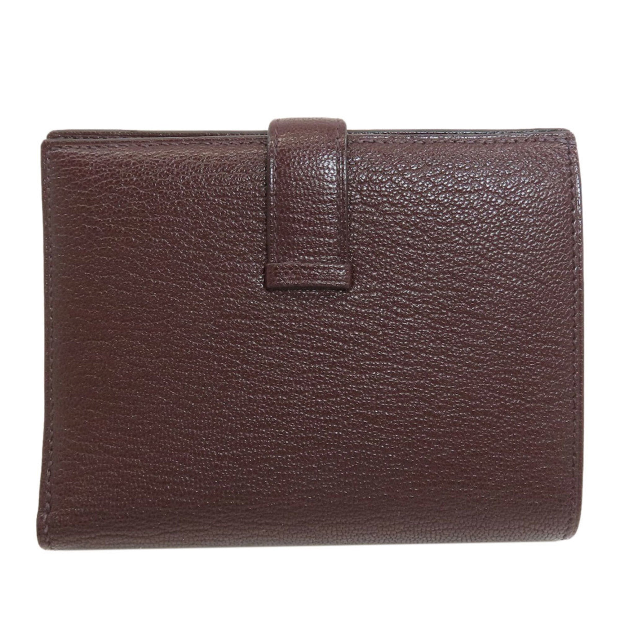Hermes Bordeaux Chevre Leather Wallet (Bi-Fold) (Pre-Owned)