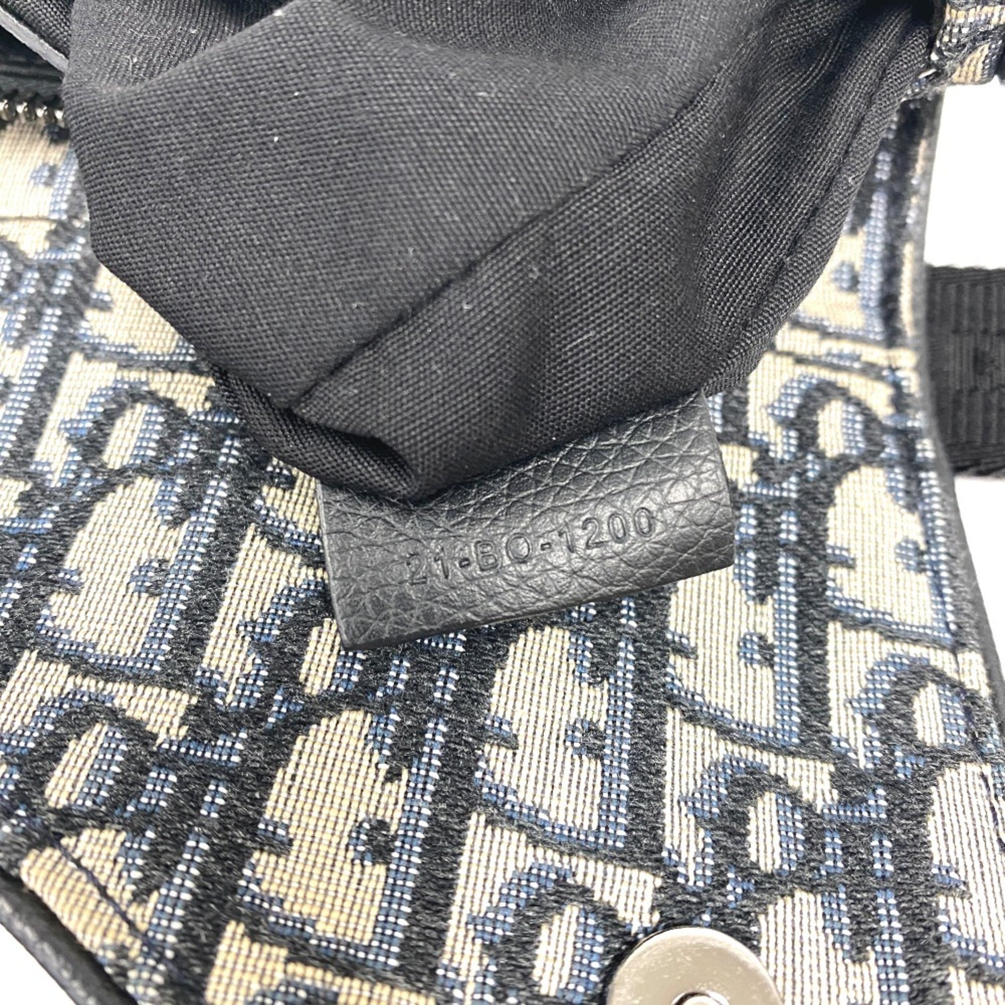 Christian Dior Navy Canvas Saddle Bag Sling Bag (Pre-Owned)