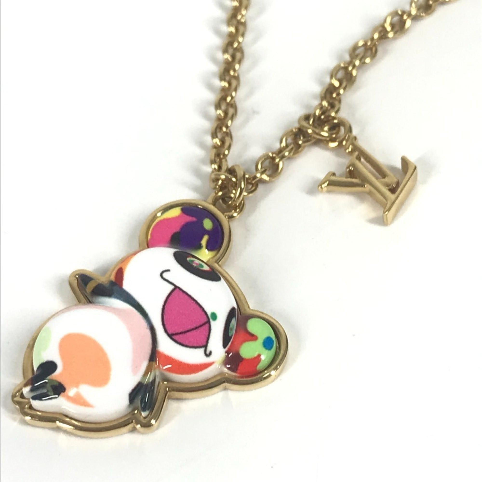 Louis Vuitton Gold Multi-Color Metal Necklace (Pre-Owned)