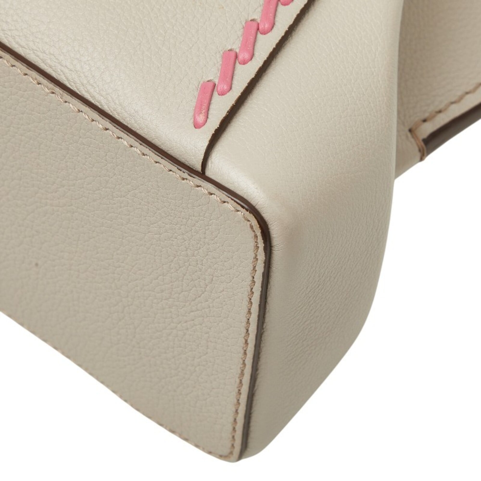 Cartier Gray Pink Leather Handbag Shoulder Bag (Pre-Owned)