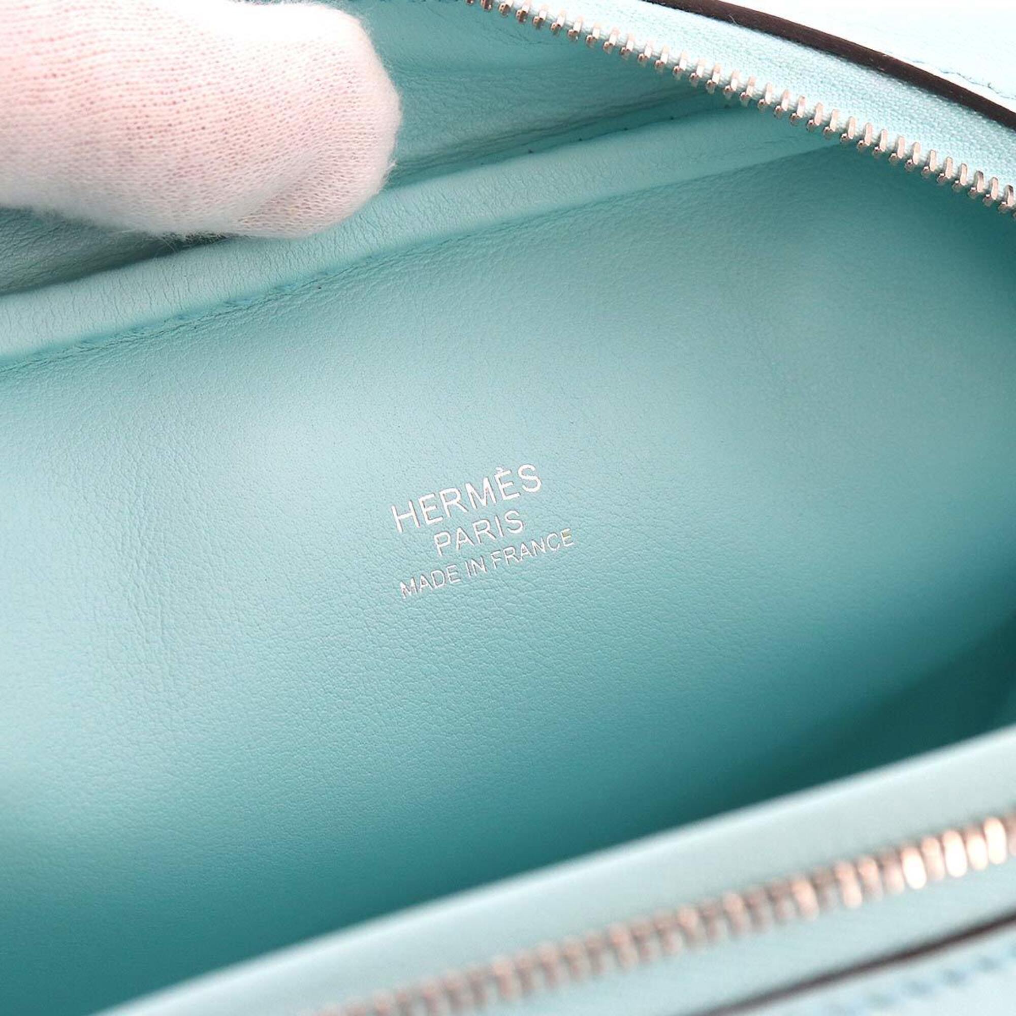 Hermes Blue Zephyr Swift Leather Handbag (Pre-Owned)