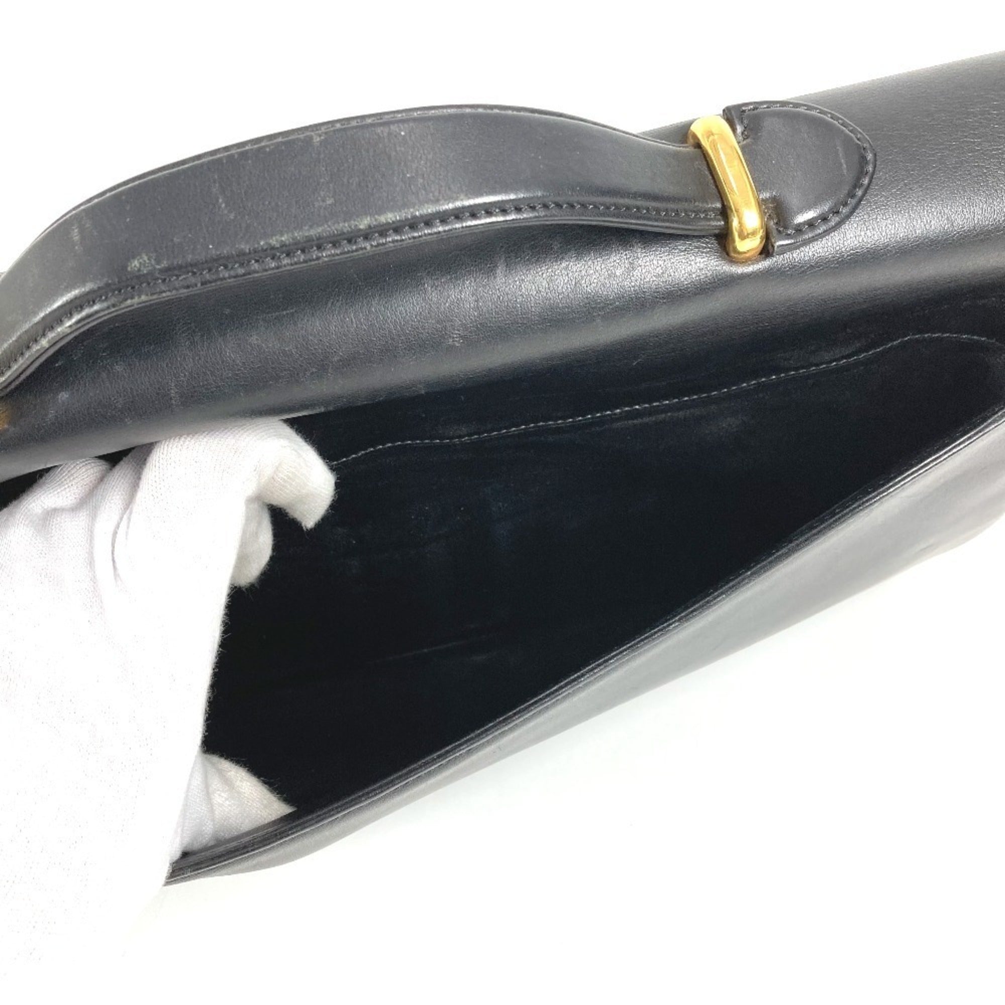 Cartier Panthère Black Leather Handbag Tote Bag (Pre-Owned)