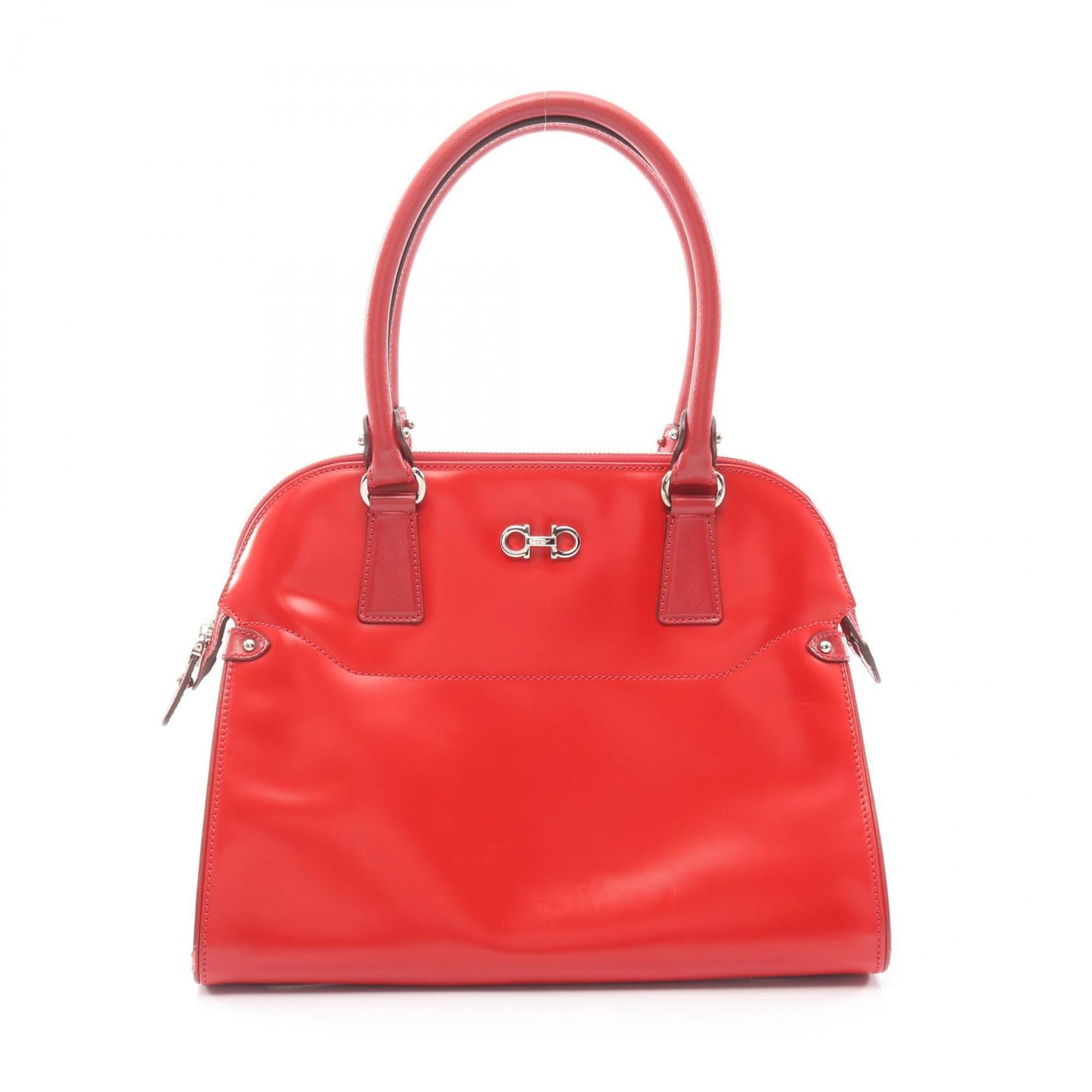 Salvatore Ferragamo Red Color Leather Handbag (Pre-Owned)