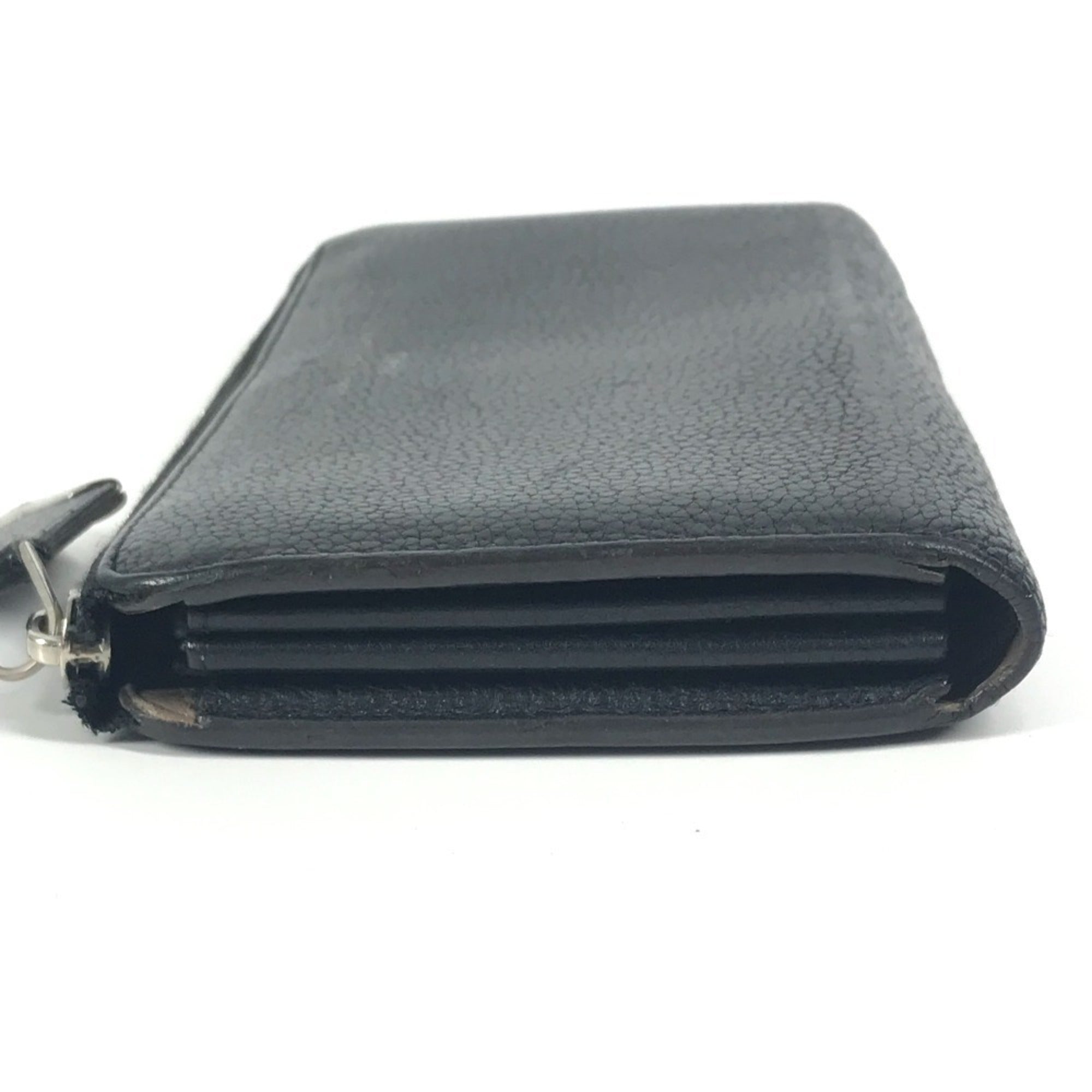Louis Vuitton Black Leather Long Wallet (Bi-Fold) (Pre-Owned)