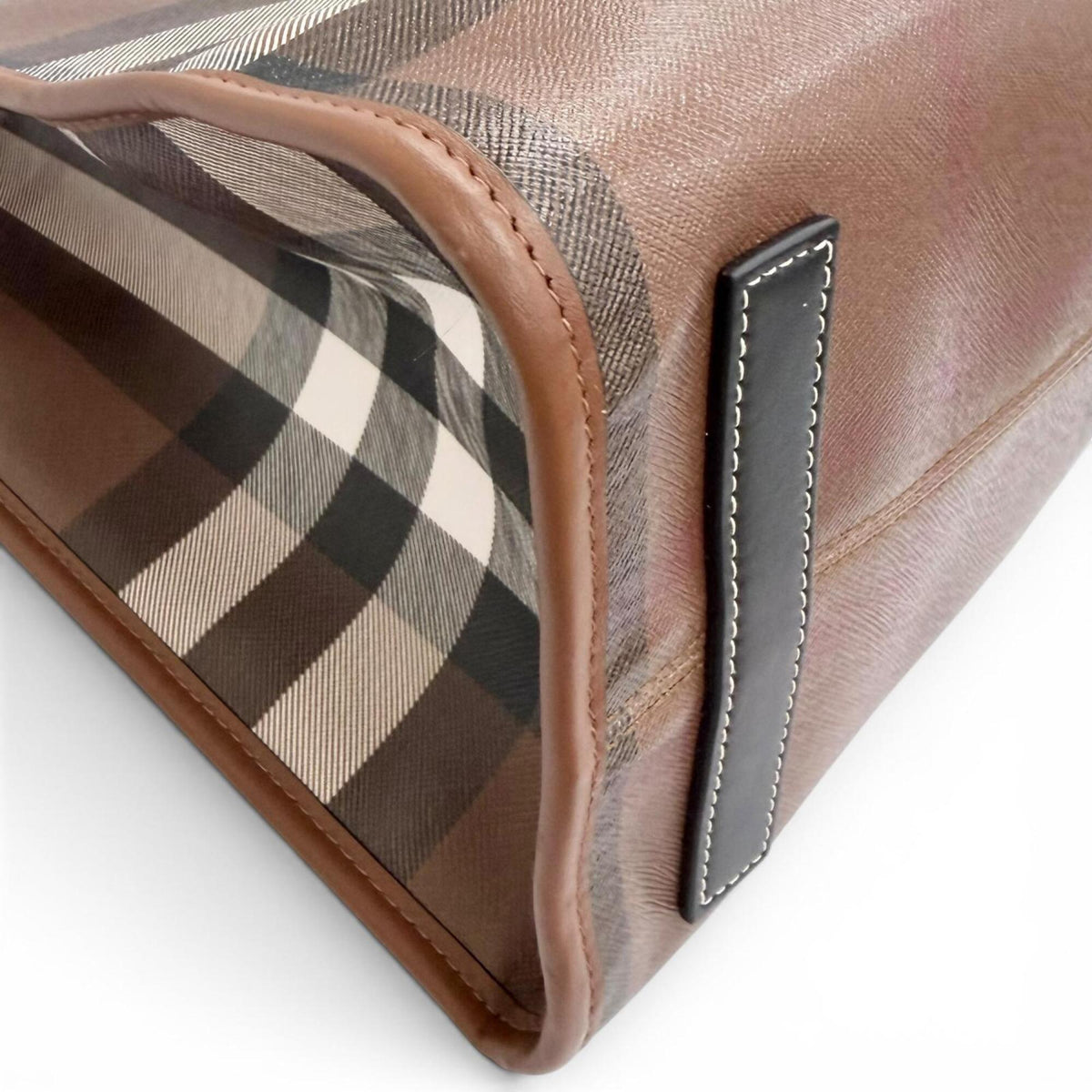 Burberry Brown Elastane Cotton Polyester Shoulder Bag Tote Bag (Pre-Owned)