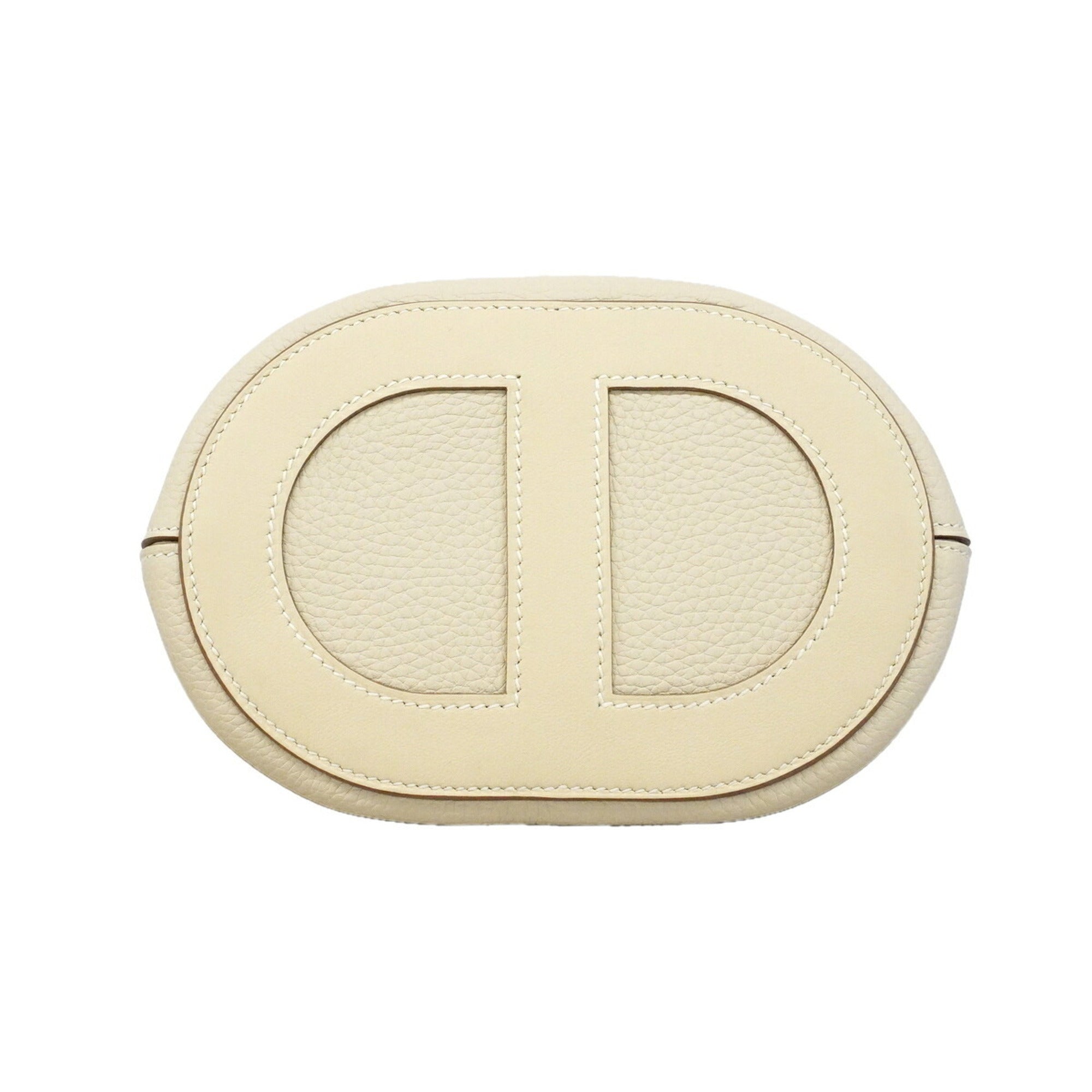 Hermes White Taurillon Clemence Leather Swift Leather Handbag (Pre-Owned)