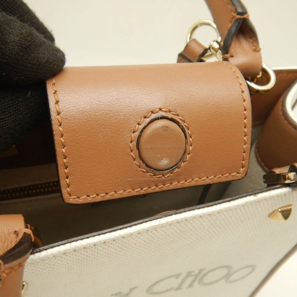 Jimmy Choo Brown Canvas Tote Bag (Pre-Owned)