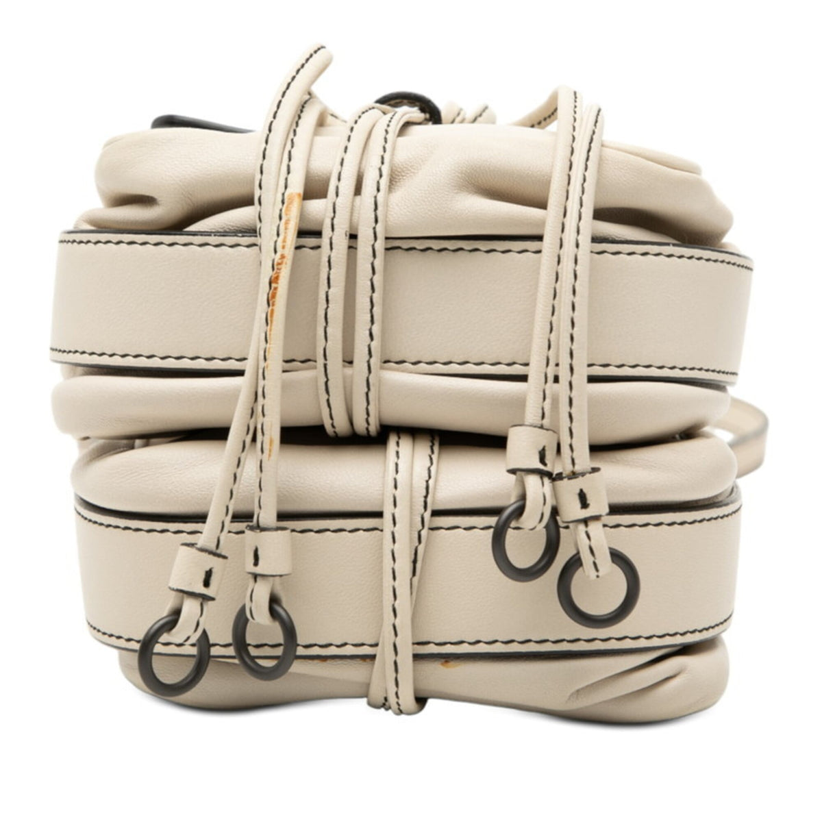 Bottega Veneta Ivory White Leather Shoulder Bag (Pre-Owned)