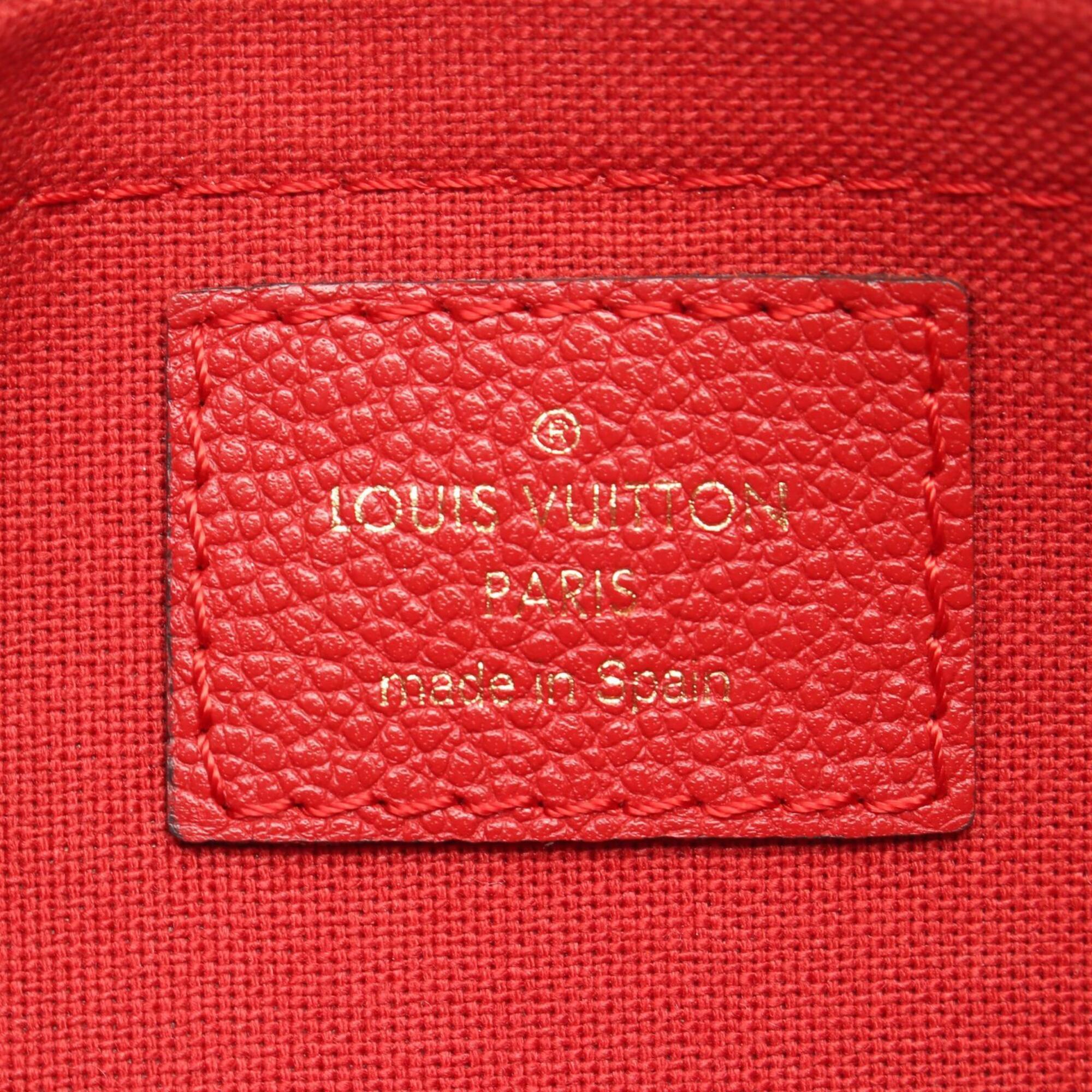 Louis Vuitton Brown Cerise Red Color Coated Canvas Pvc Monogram Leather Handbag (Pre-Owned)