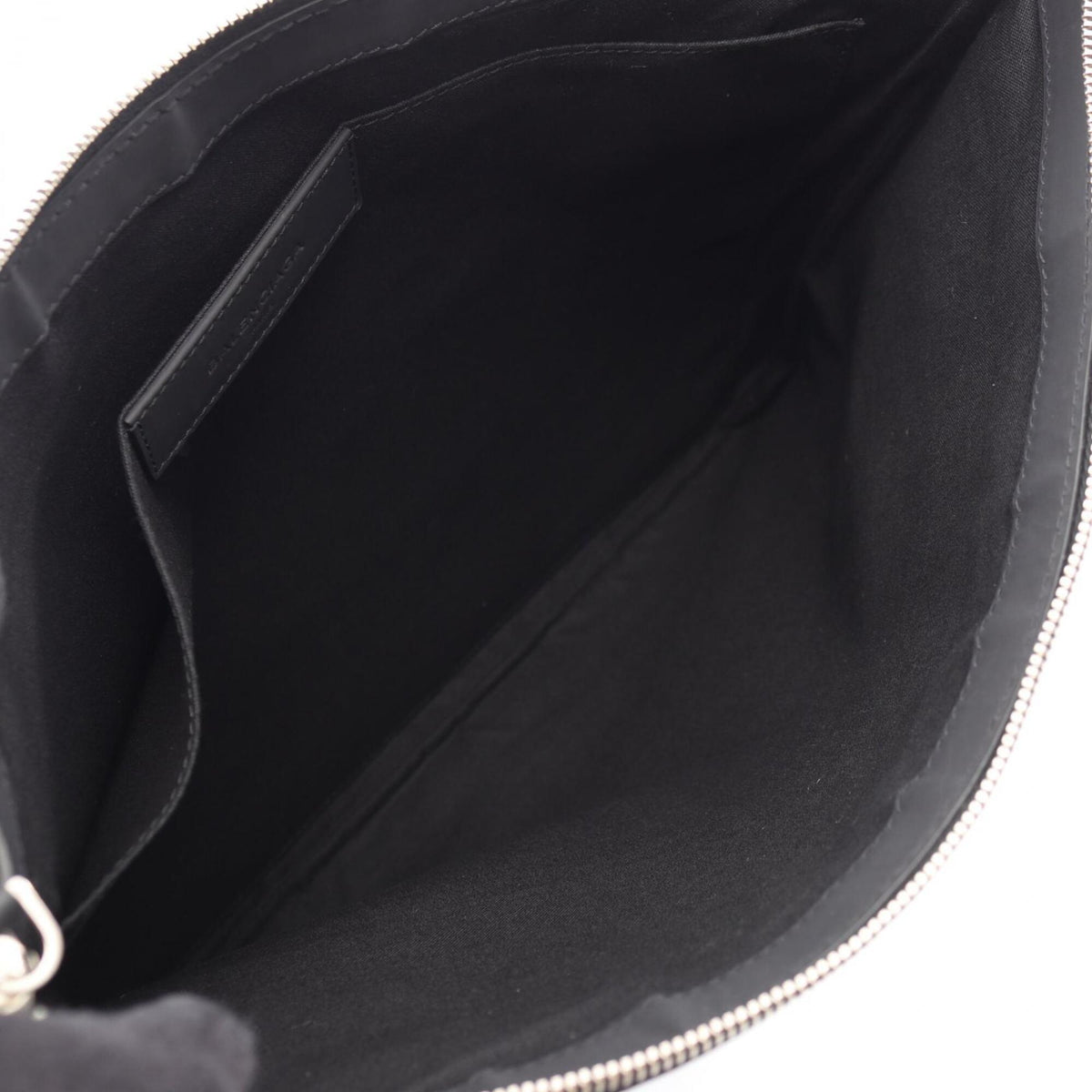 Balenciaga Black Navy Canvas Leather Clutch Bag Handbag (Pre-Owned)