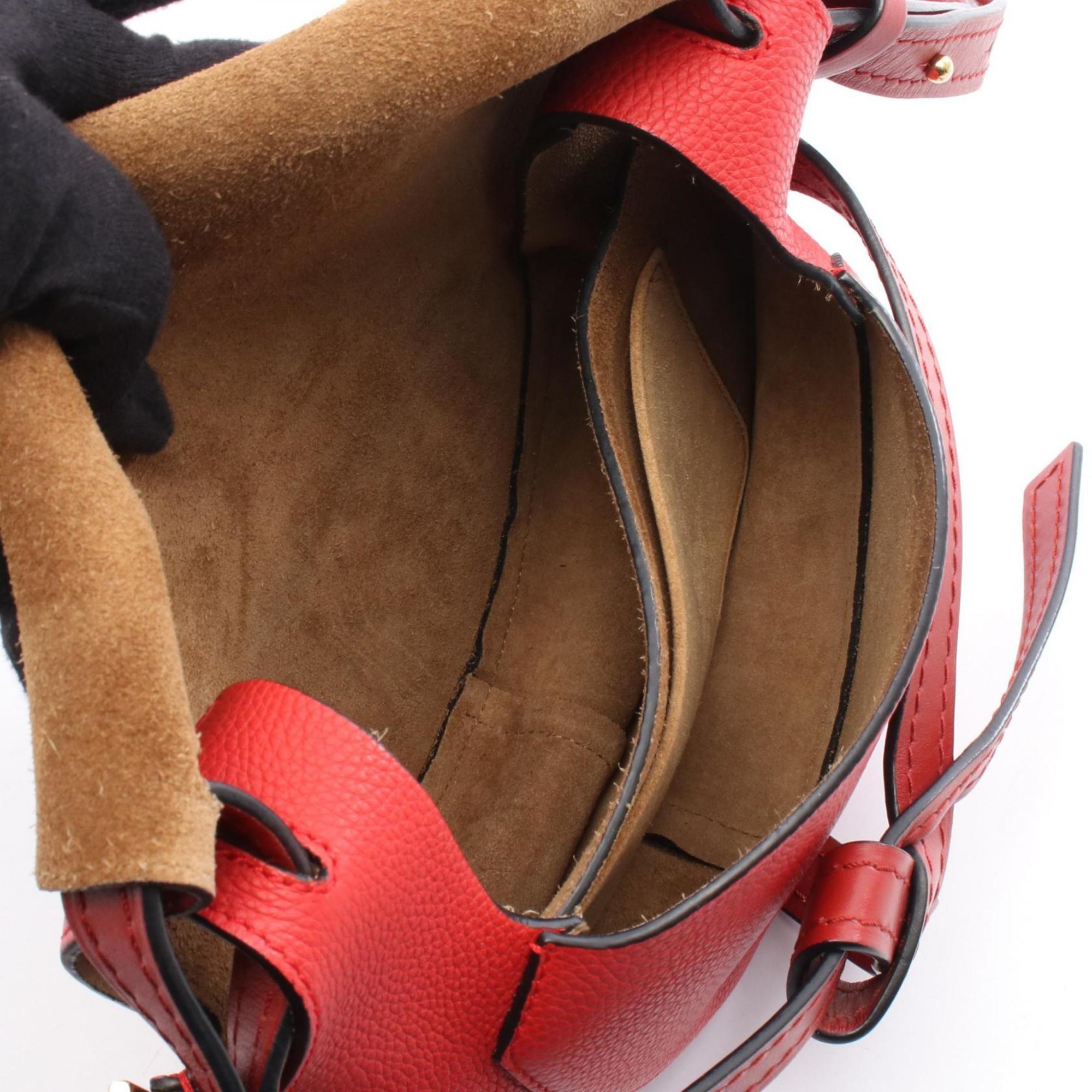 Loewe Red Color Leather Shoulder Bag (Pre-Owned)