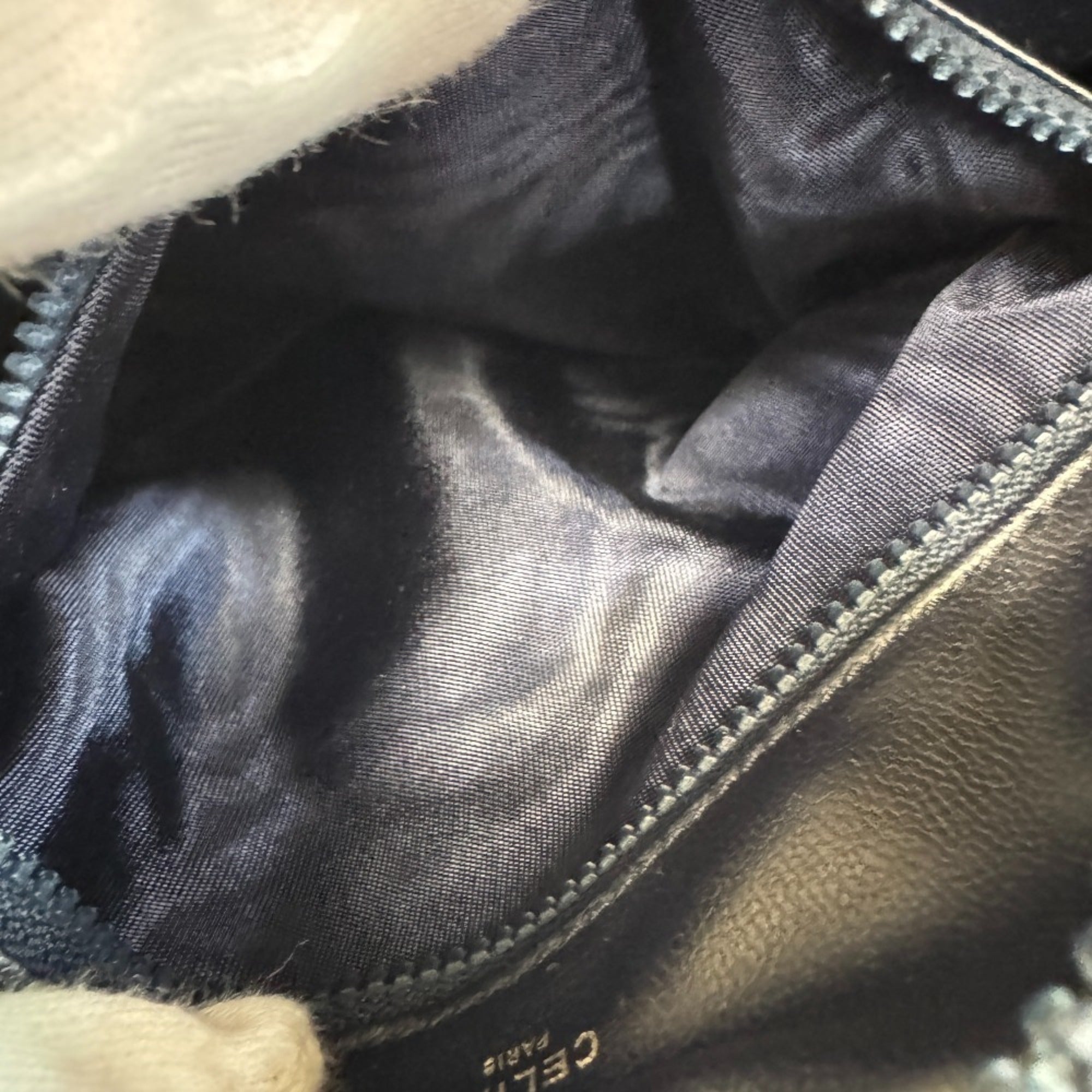 Celine Gray Navy Pvc Leather Pochette Shoulder Bag (Pre-Owned)