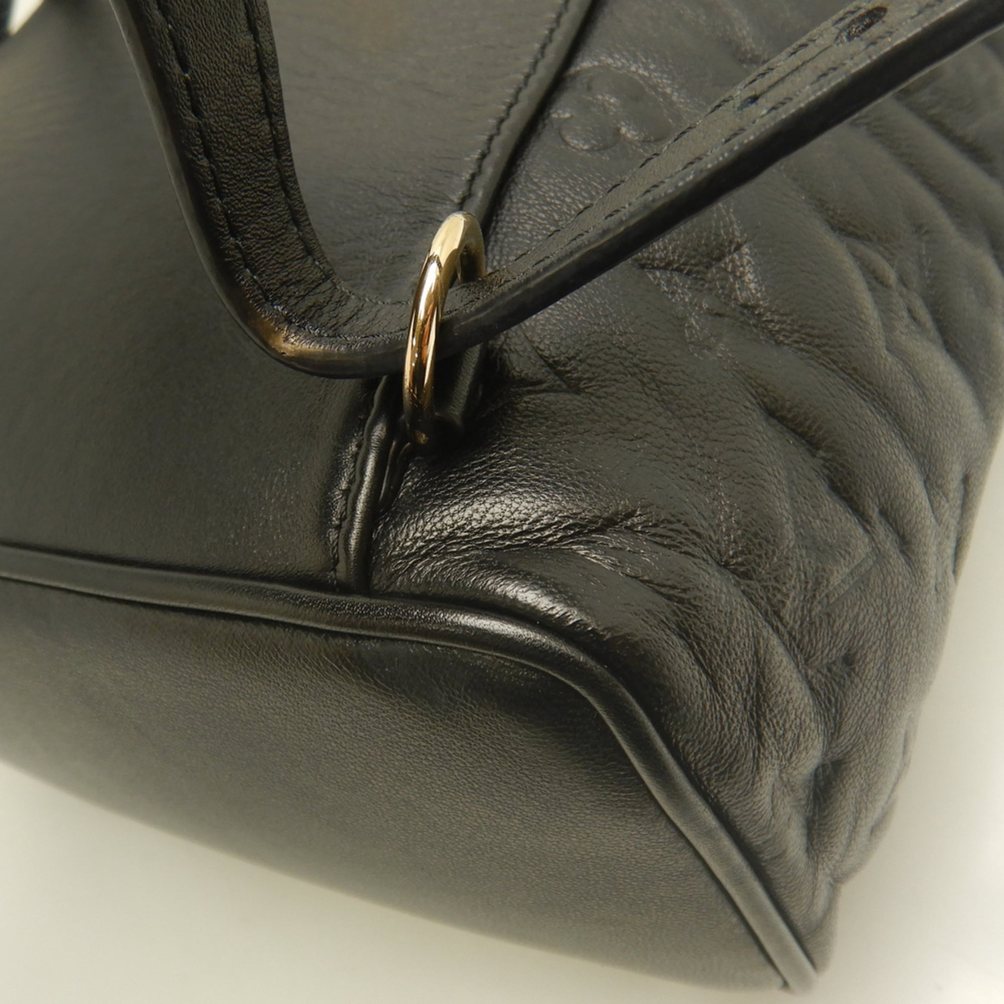Louis Vuitton Noir Leather Backpack (Pre-Owned)
