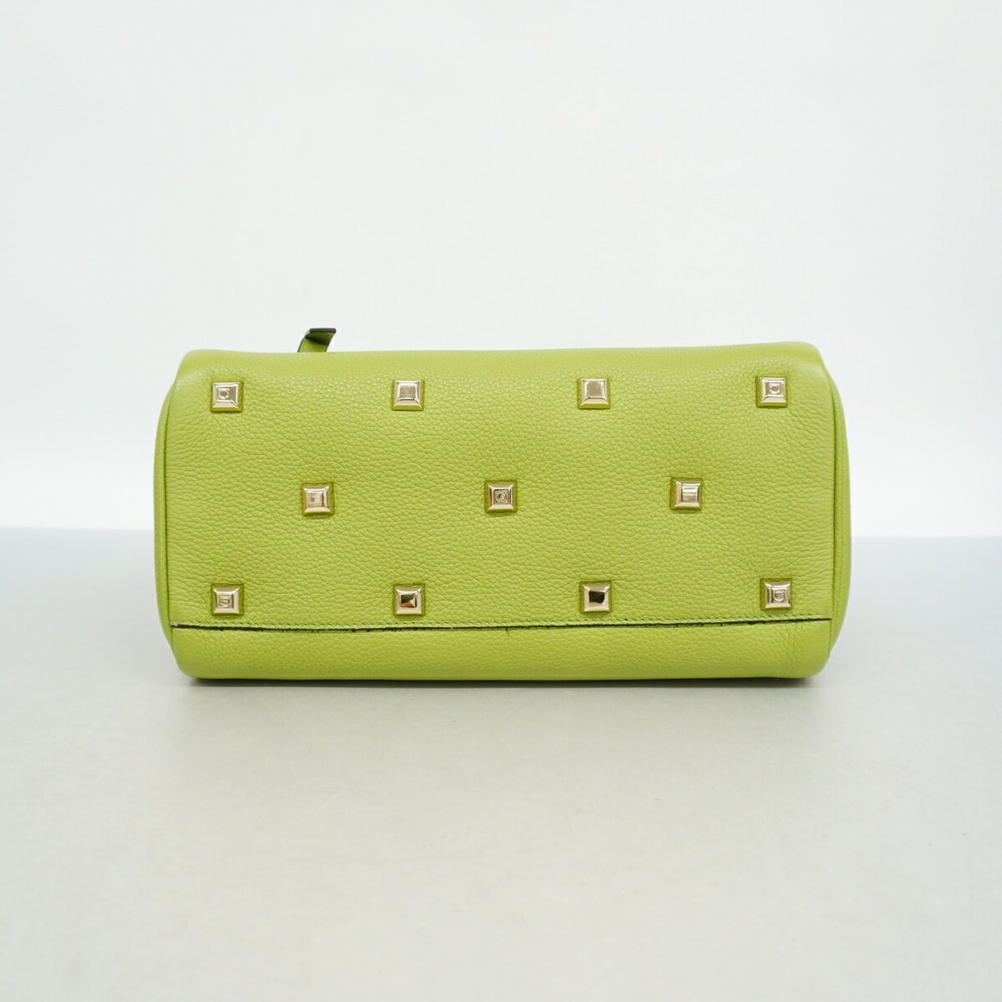 Salvatore Ferragamo Green Leather Handbag (Pre-Owned)