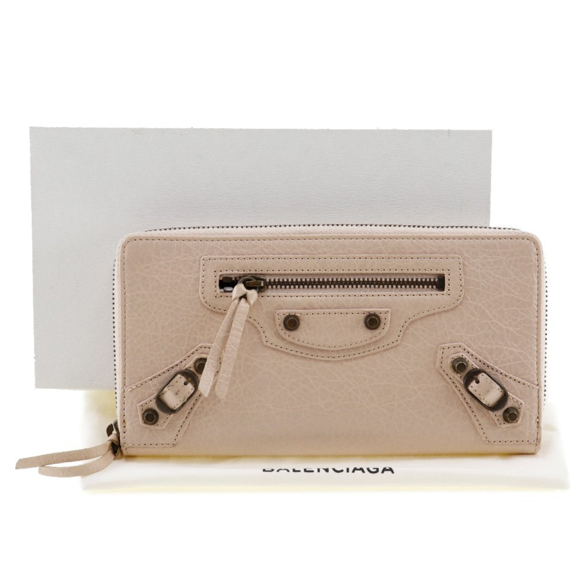 Balenciaga Beige Pink Leather Coin Purse/Coin Case (Pre-Owned)