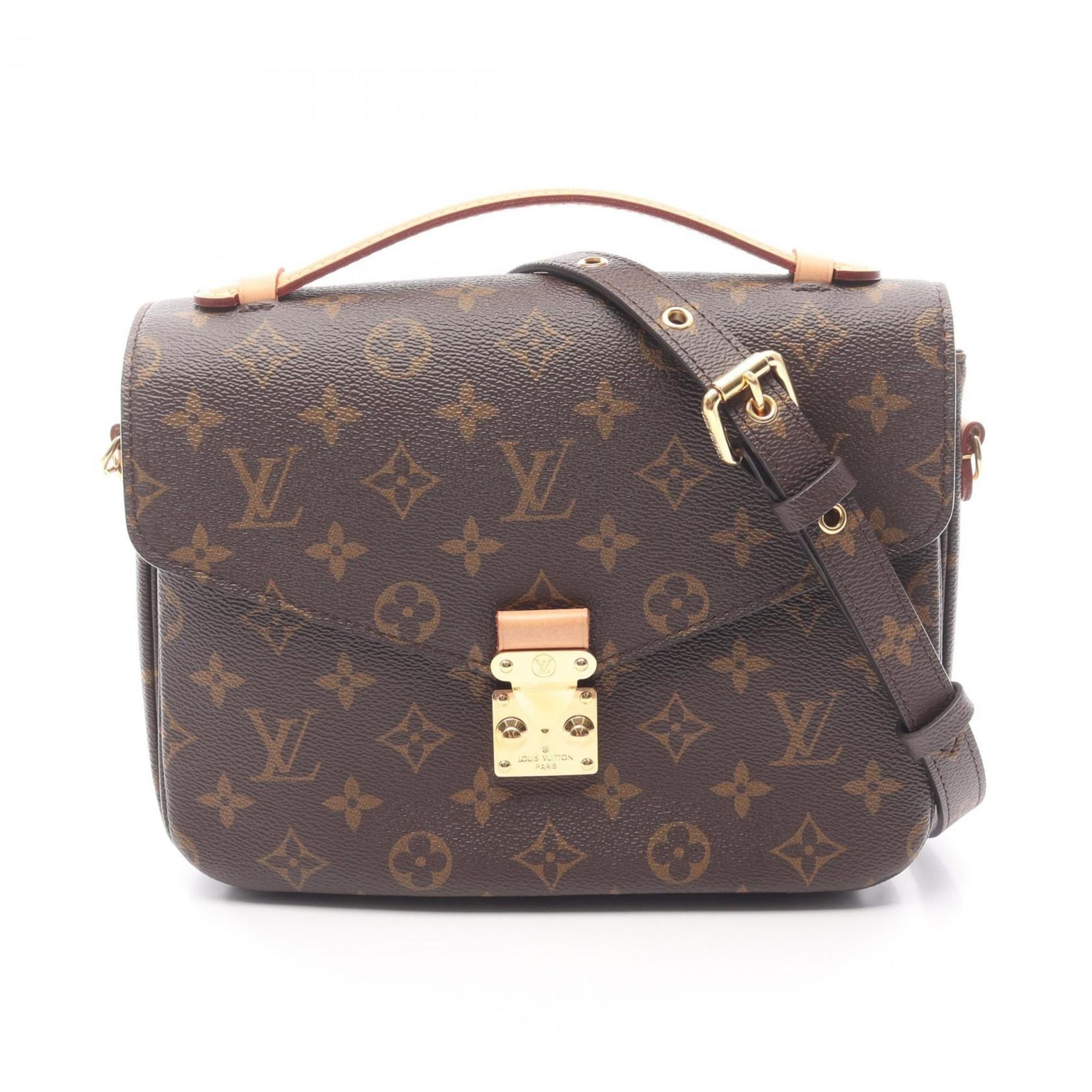 Louis Vuitton Brown Coated Canvas Leather Handbag Pochette (Pre-Owned)