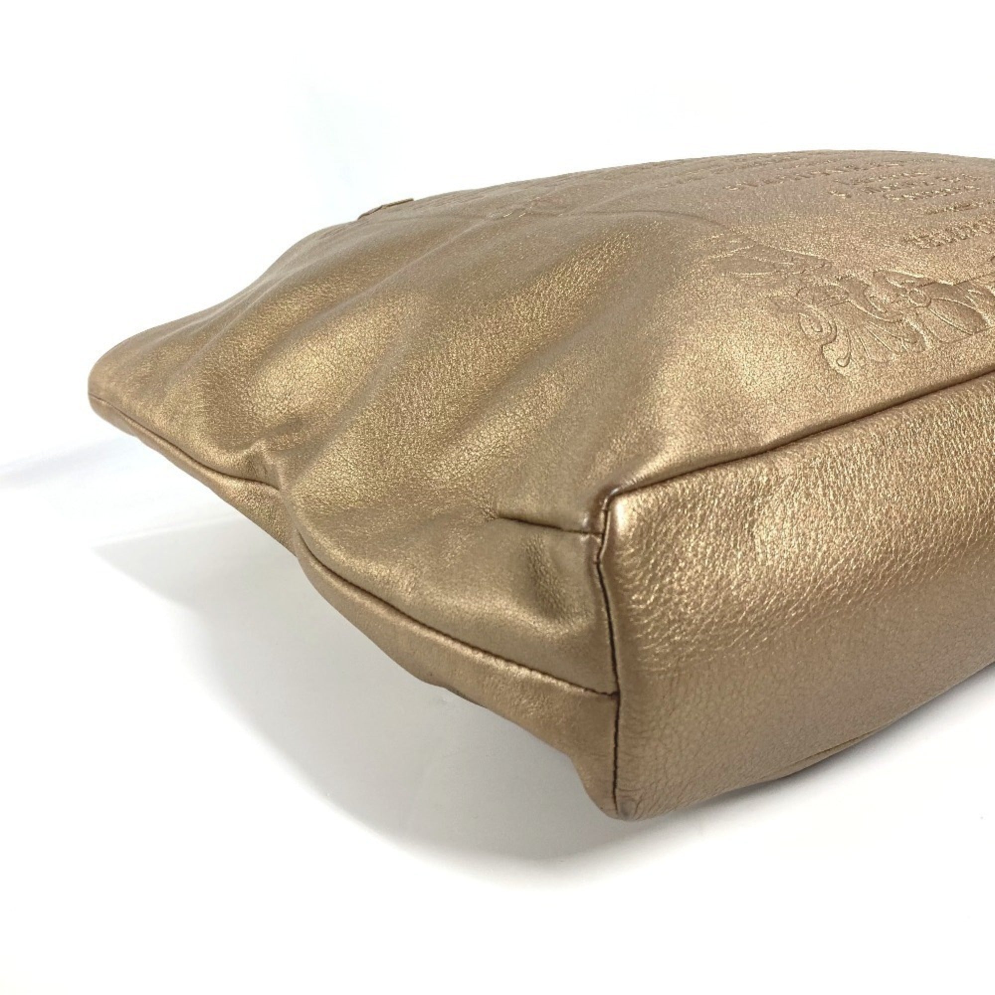 Bvlgari Gold Leather Handbag Tote Bag (Pre-Owned)