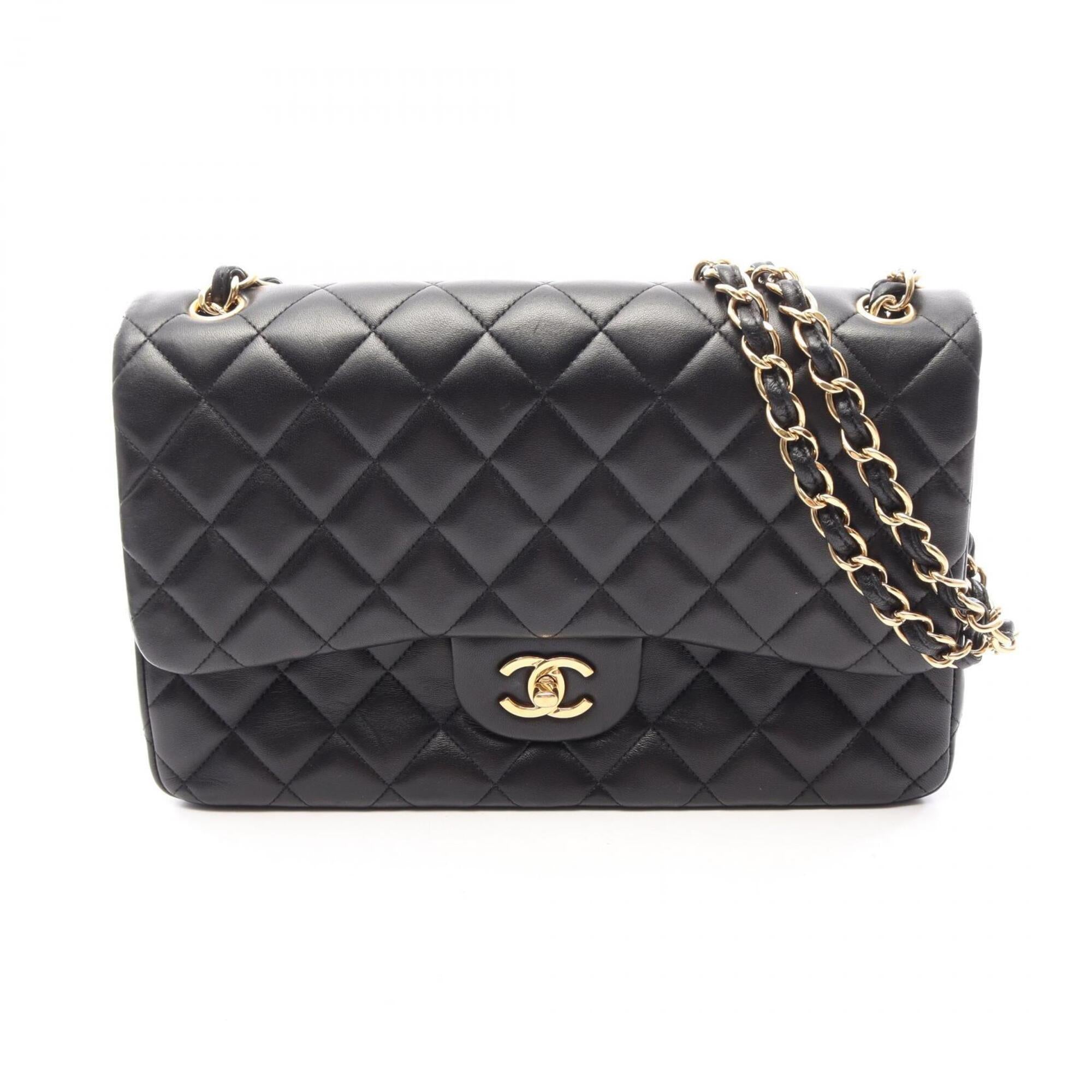 Chanel Black Leather Handbag Shoulder Bag (Pre-Owned)