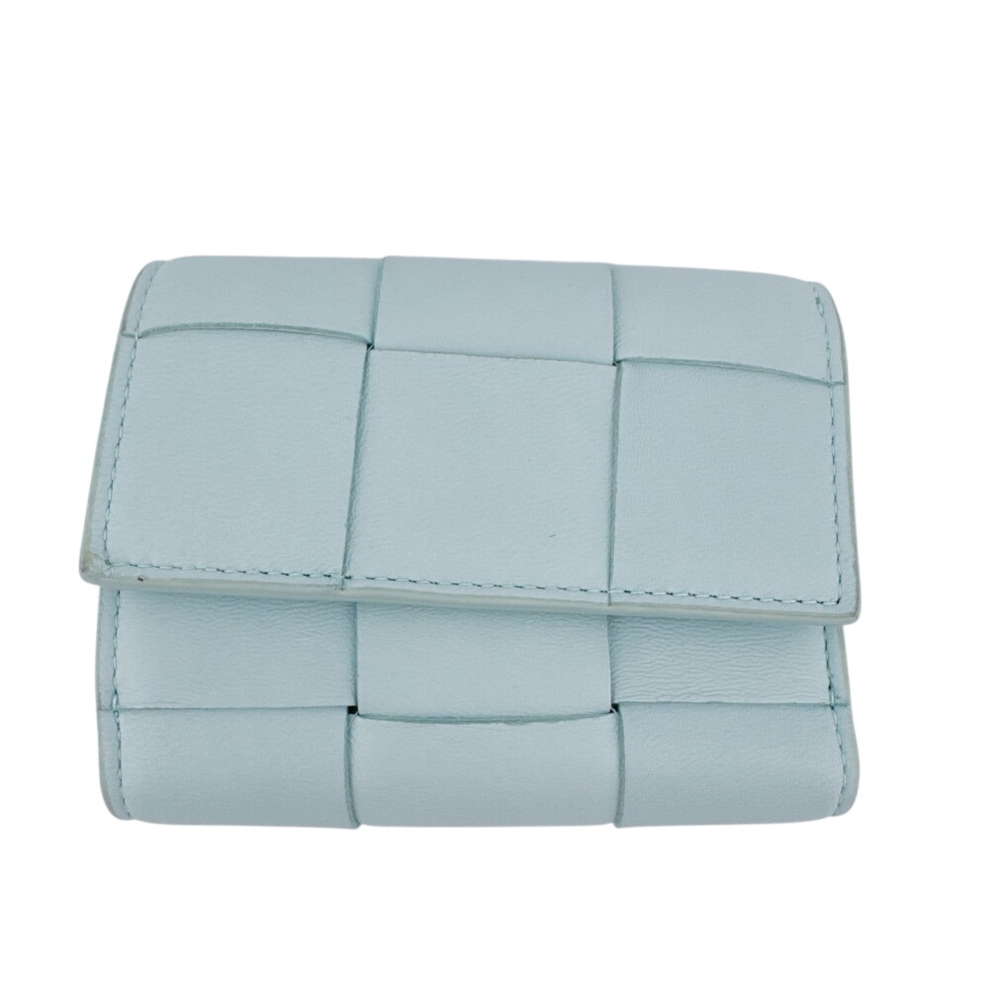 Bottega Veneta Blue Leather Wallet (Tri-Fold) (Pre-Owned)