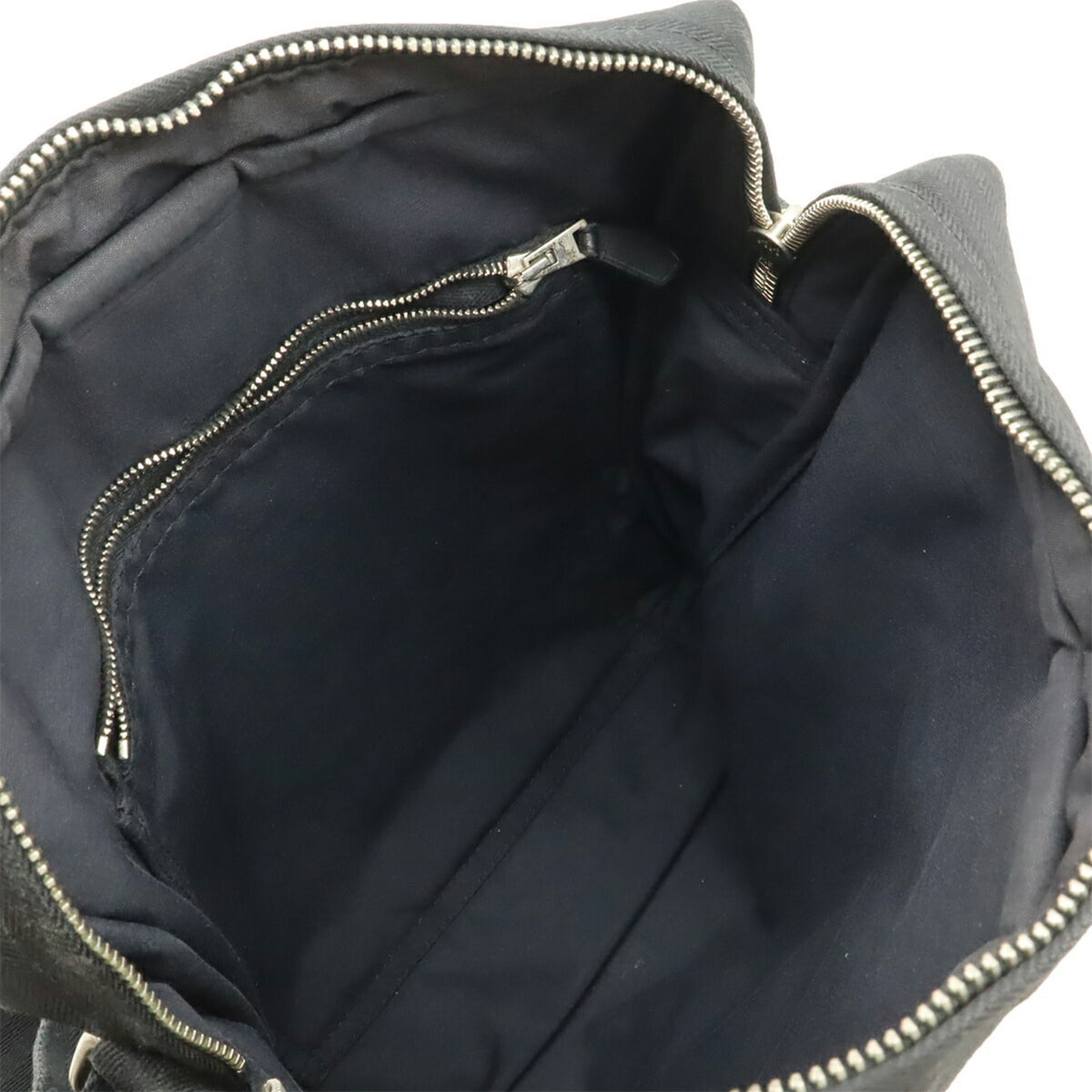 Hermes Acapulco Black Toile Chevron Leather Pochette Shoulder Bag (Pre-Owned)
