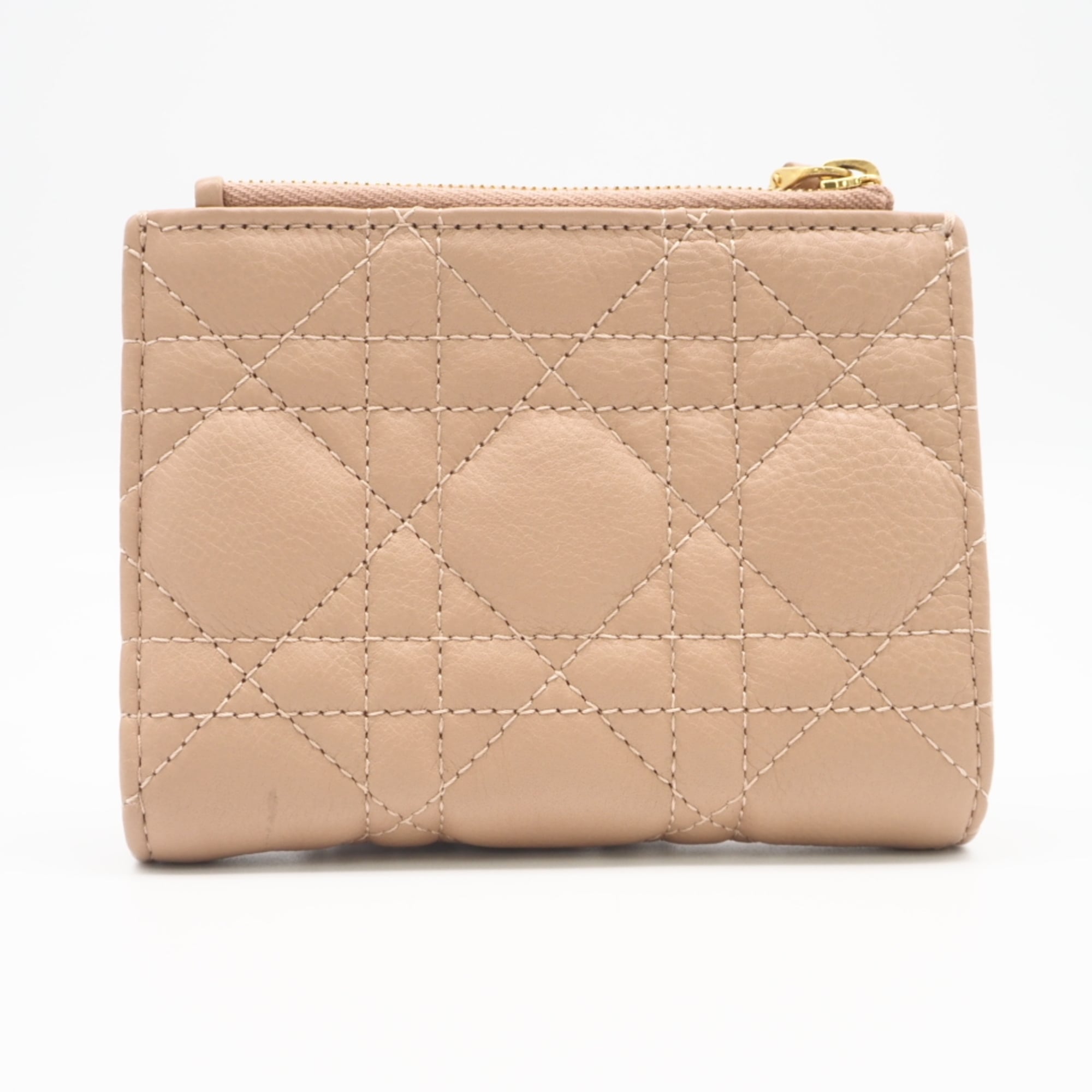 Christian Dior Pink Beige Leather Wallet (Bi-Fold) (Pre-Owned)