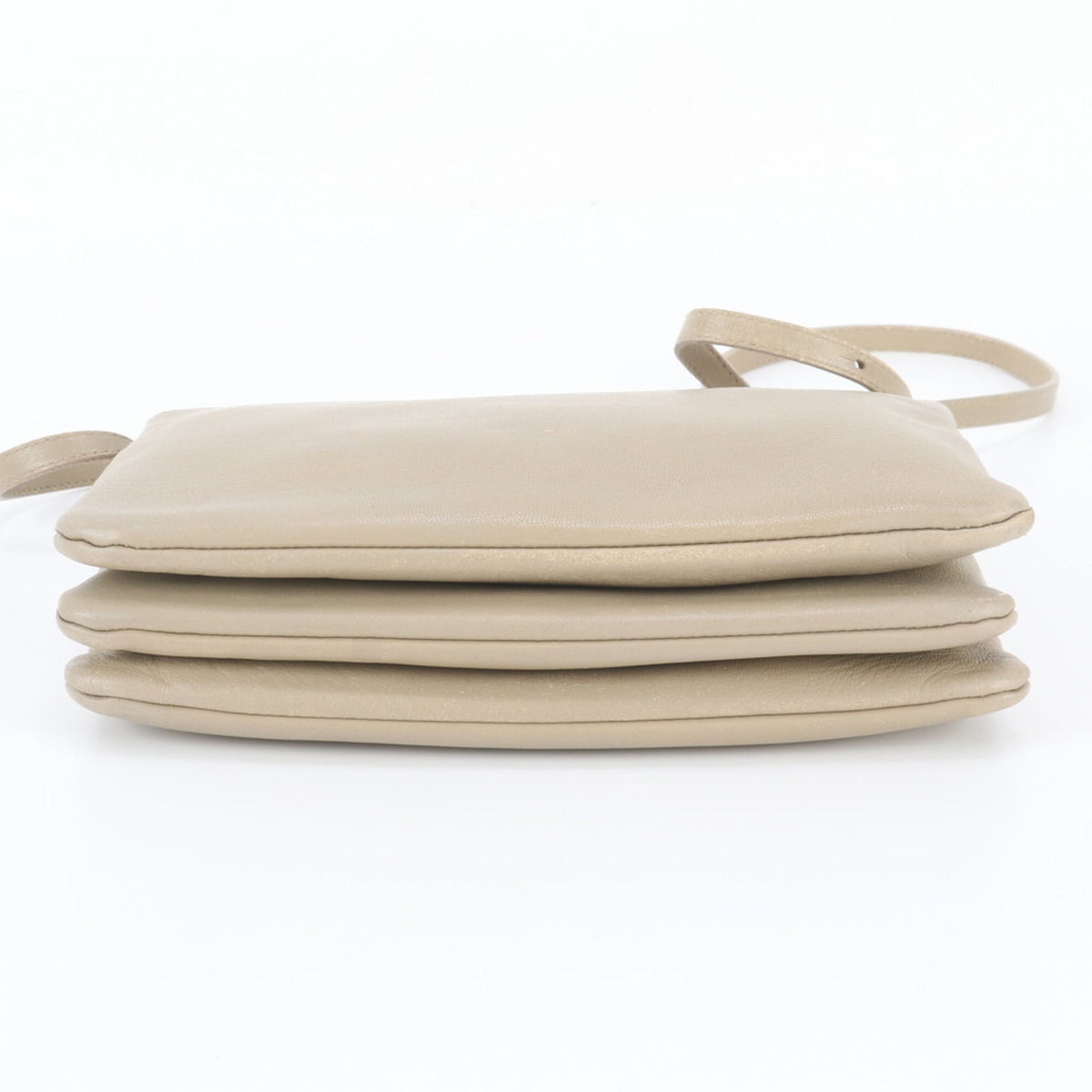 Celine Beige Leather Crossbody Bag Shoulder Bag (Pre-Owned)