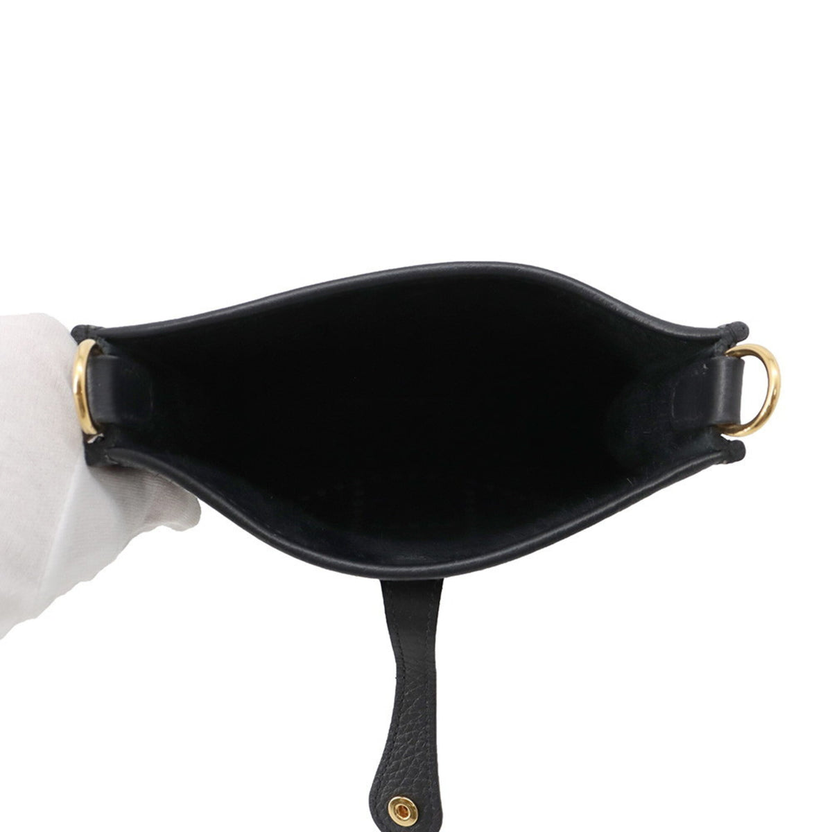 Hermes Evelyne Black Taurillon Clemence Leather Handbag Shoulder Bag (Pre-Owned)
