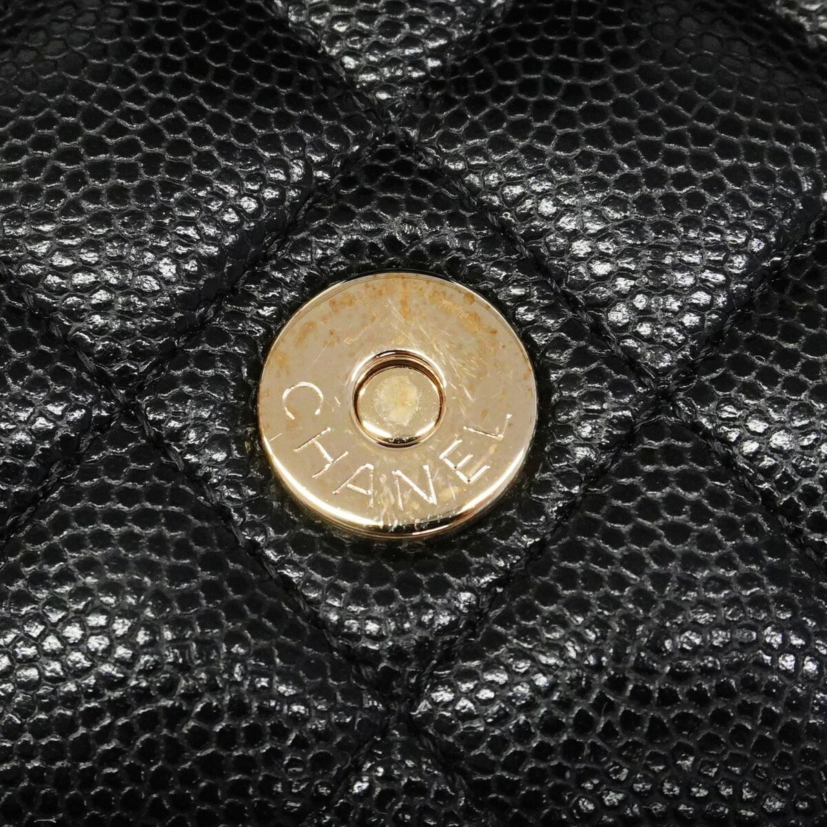 Chanel Black Grained Calfskin Shoulder Bag (Pre-Owned)