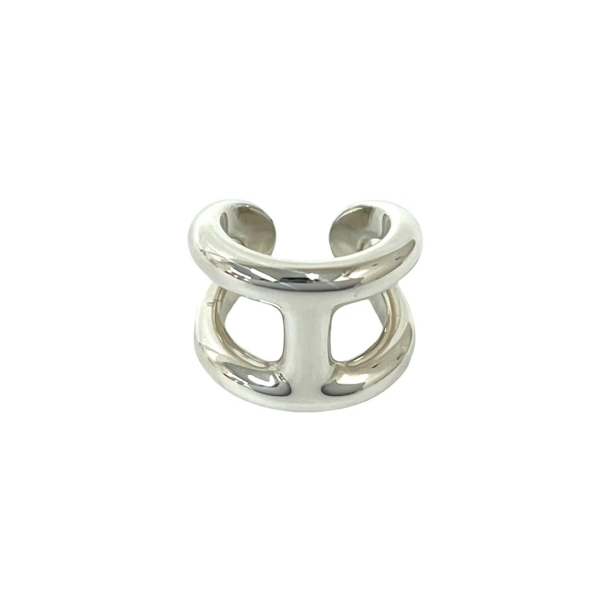 Hermes Silver Silver 925 Band Ring (Pre-Owned)