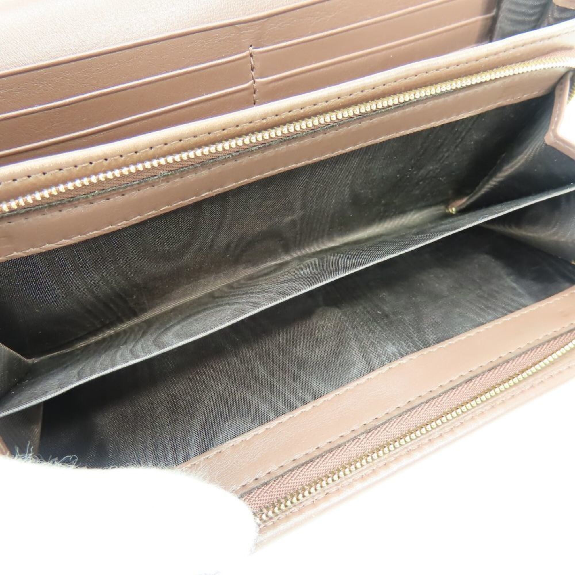 Gucci Brown Leather Long Wallet (Bi-Fold) (Pre-Owned)