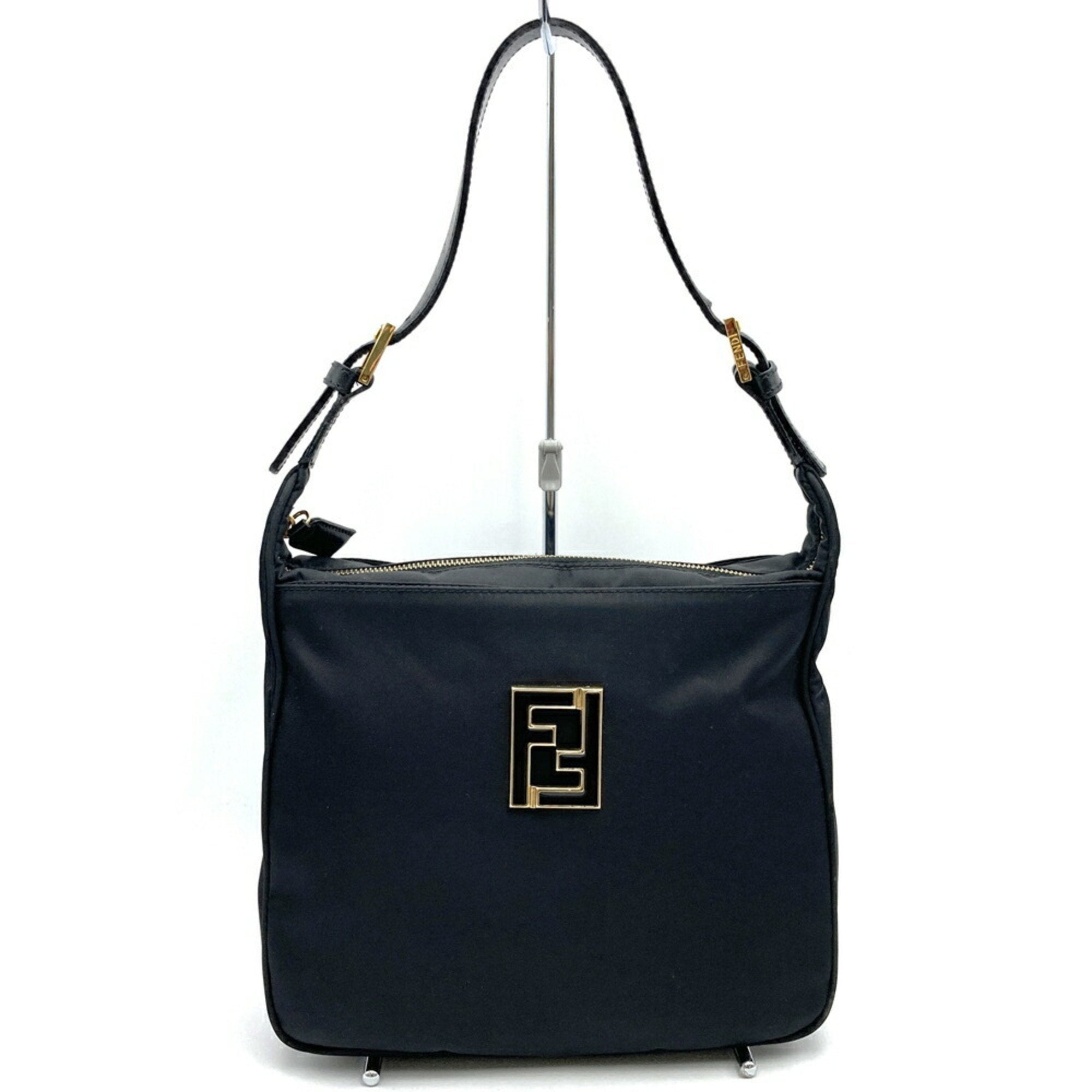 Fendi Black Nylon Leather Shoulder Bag (Pre-Owned)