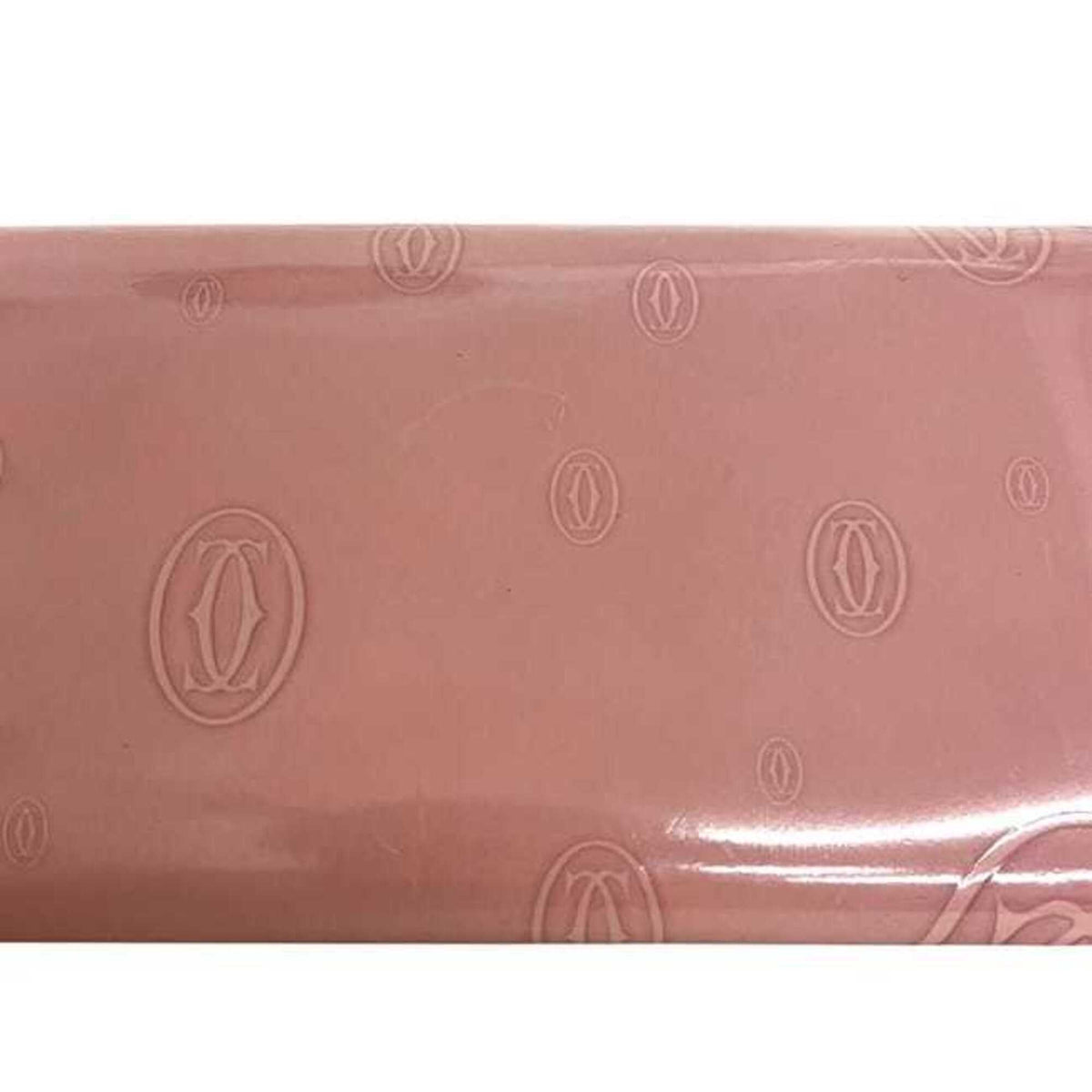 Cartier Happy Birthday Pink Leather Long Wallet (Bi-Fold) (Pre-Owned)