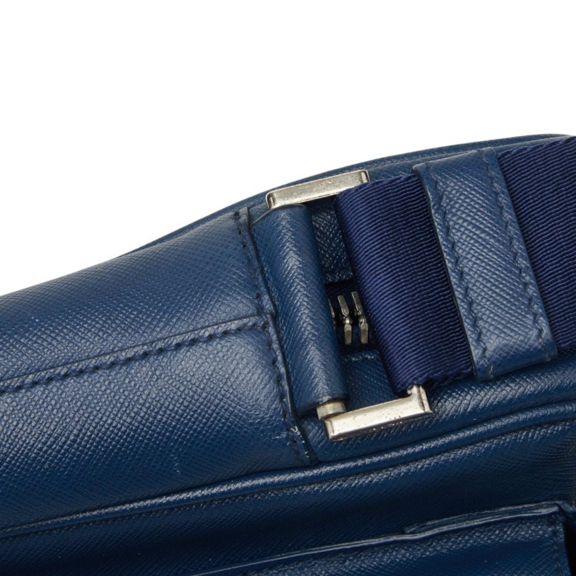 Prada Navy Leather Shoulder Bag (Pre-Owned)