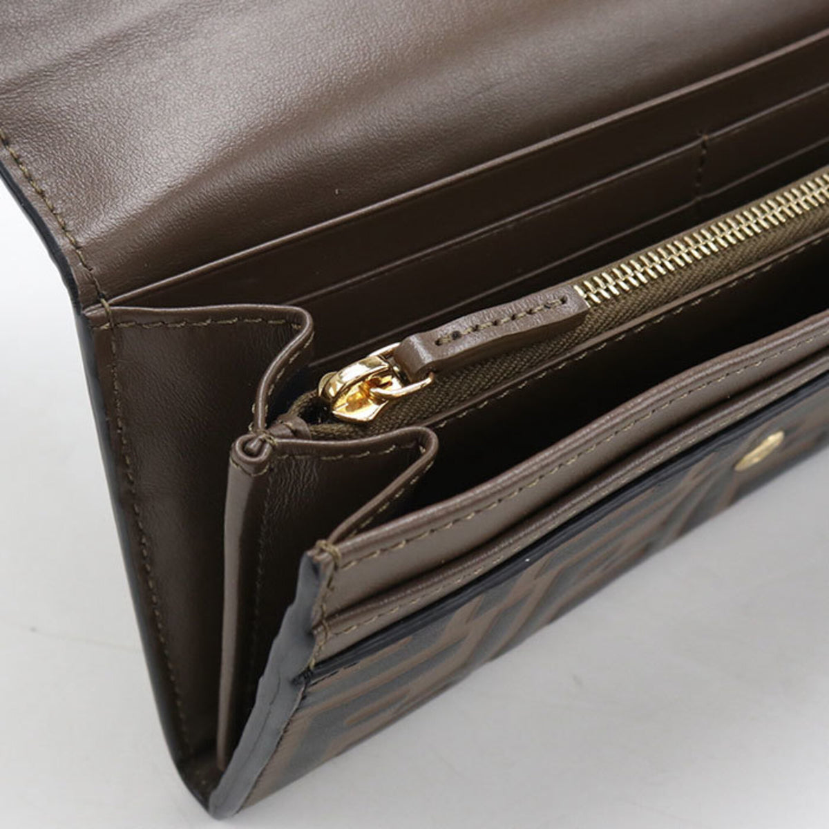 Fendi Brown Leather Long Wallet (Bi-Fold) (Pre-Owned)
