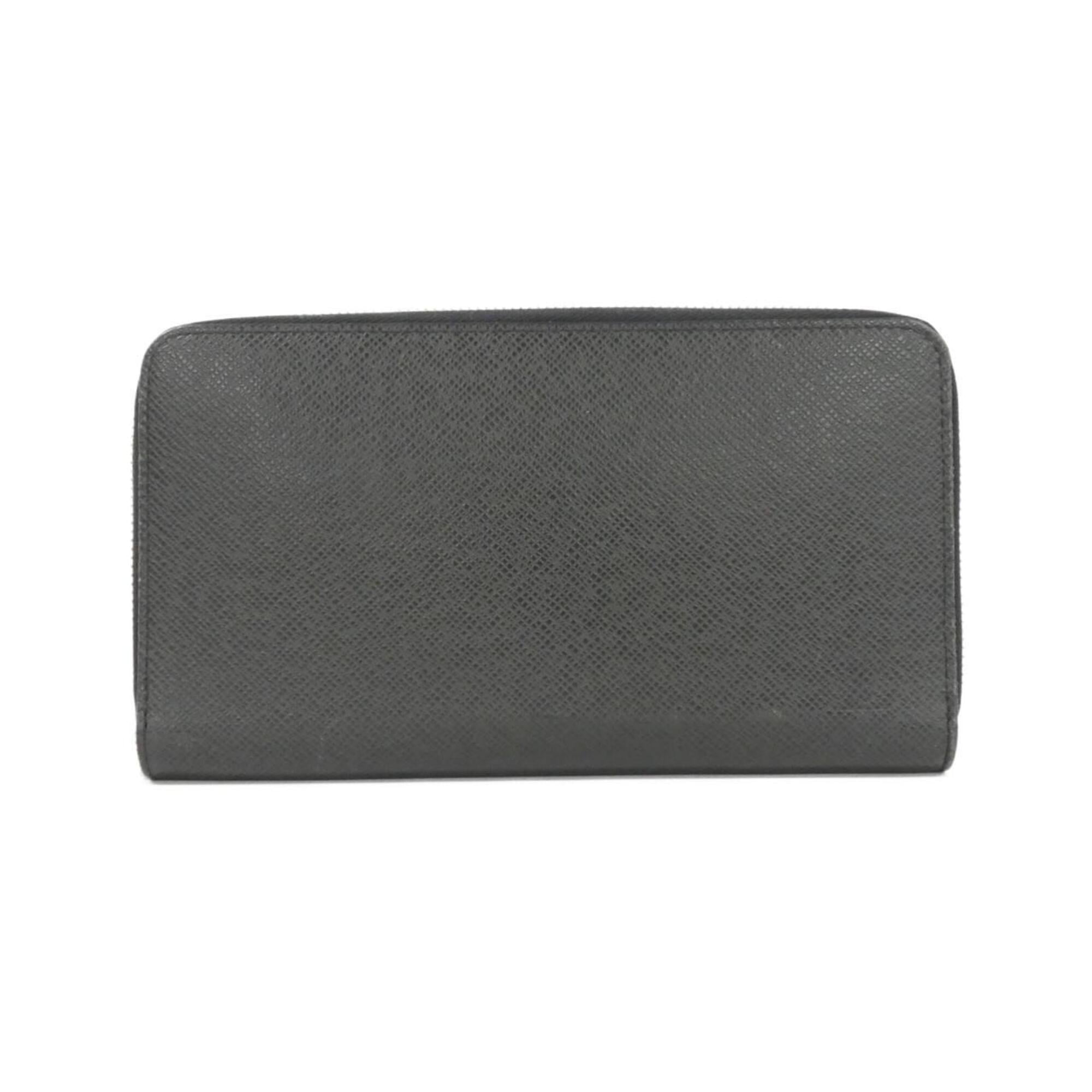 Louis Vuitton Black Leather Long Wallet (Bi-Fold) (Pre-Owned)